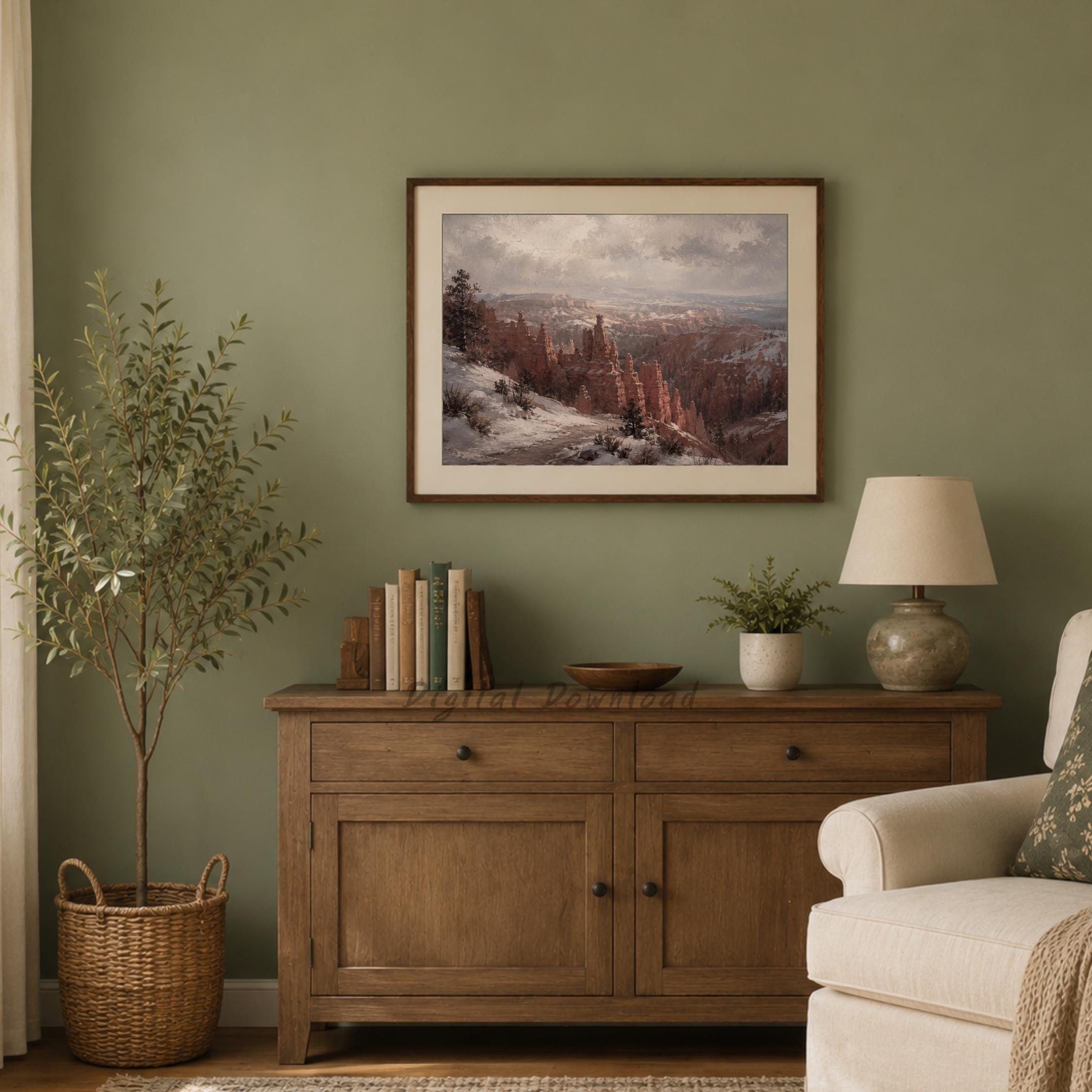 Canyon Landscape Wall Art | Winter Southwest Desert Print | Vintage Nature Printable Digital Download — image 8