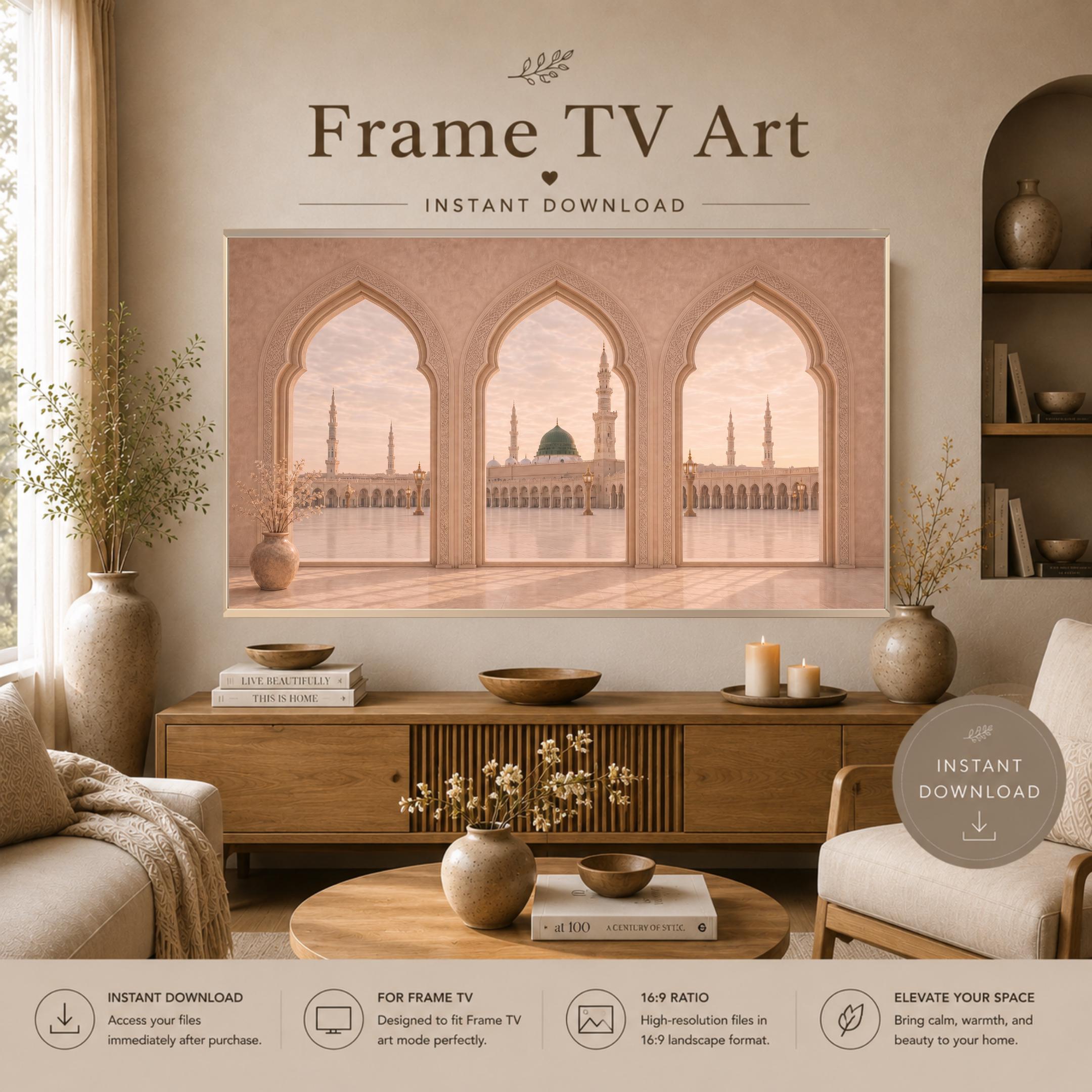 Medina Mosque Samsung Frame TV Art, Islamic Muslim Home Decor Display, Digital Download — image 2