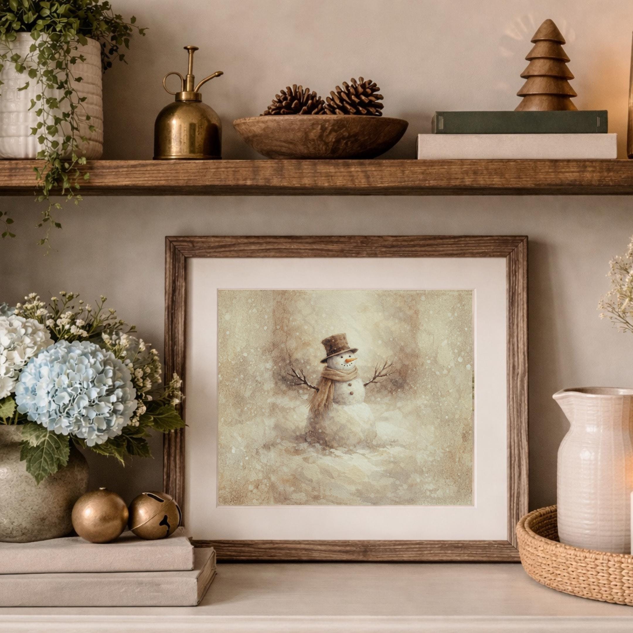 Snowman in a Soft Winter Clearing — image 4