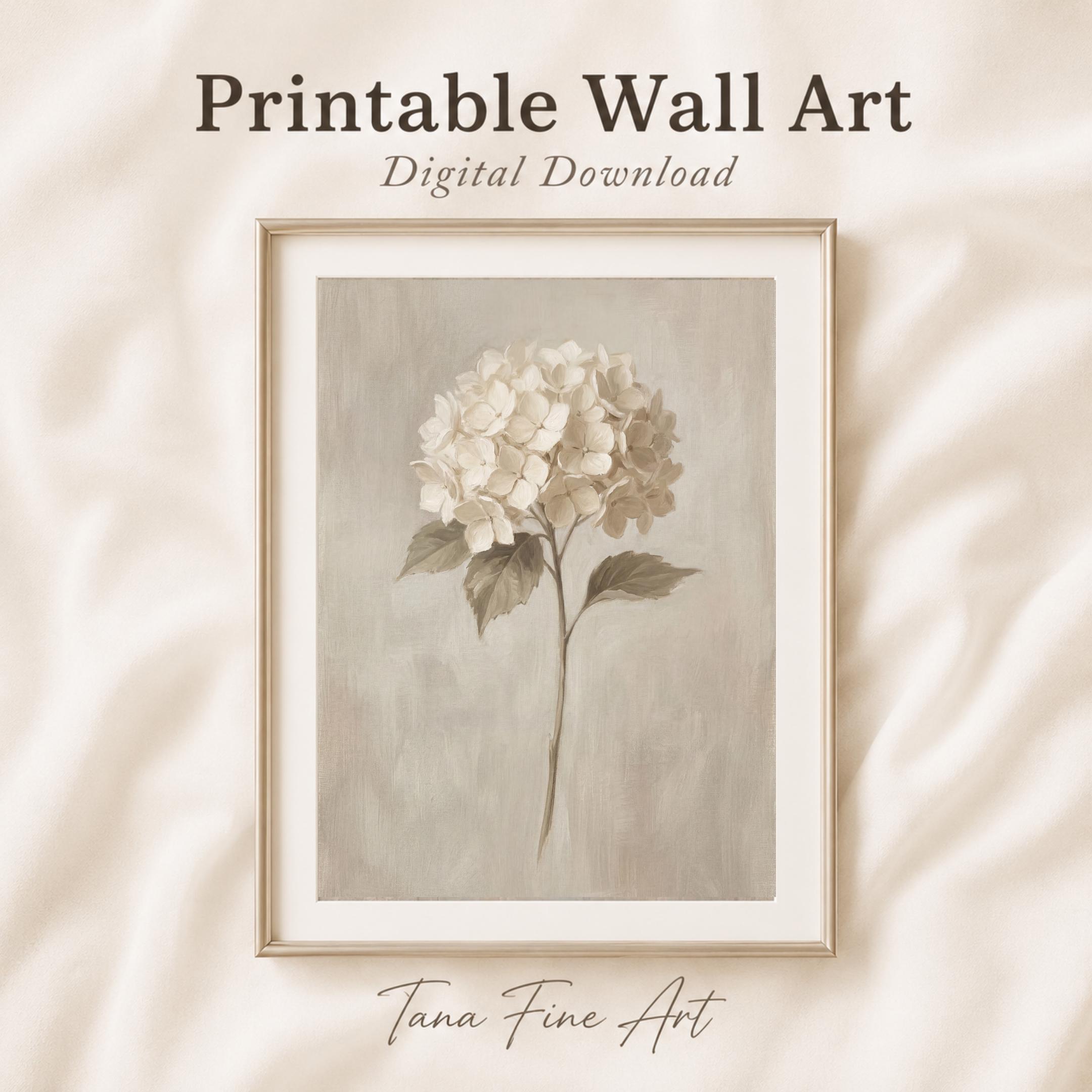 Vintage Hydrangea Botanical Wall Art Prints |  Farmhouse Floral Decor (Digital Download) — image 6