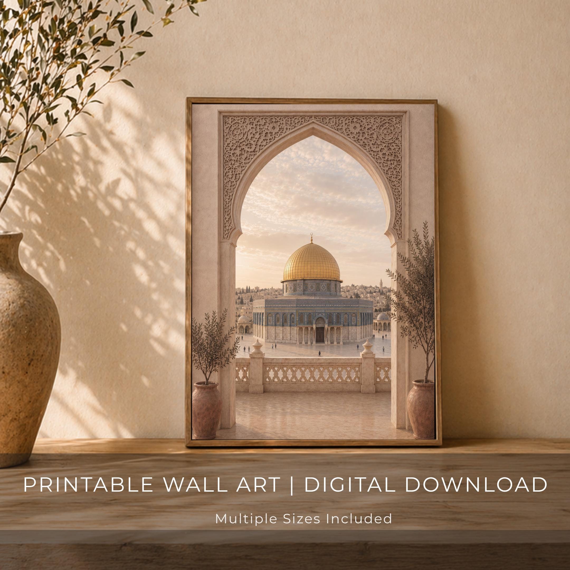 Golden Dome through a Patterned Arch — image 7