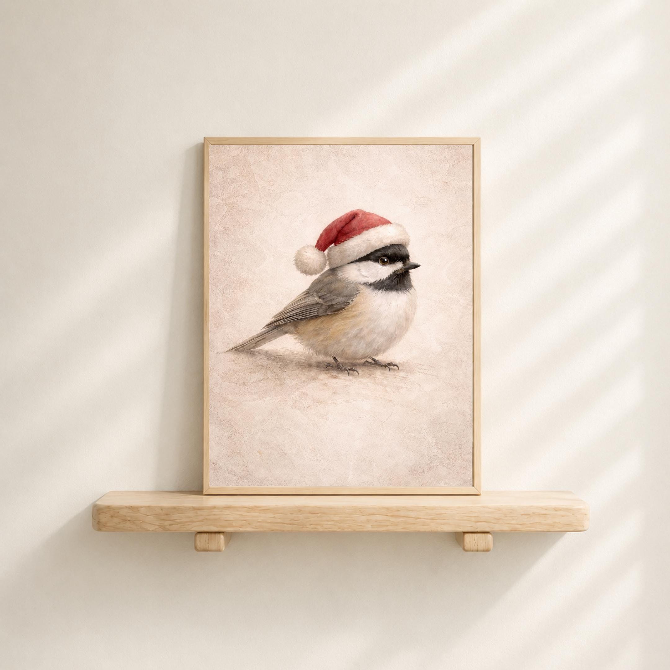 Christmas Chickadee in a Red Hat — image 3