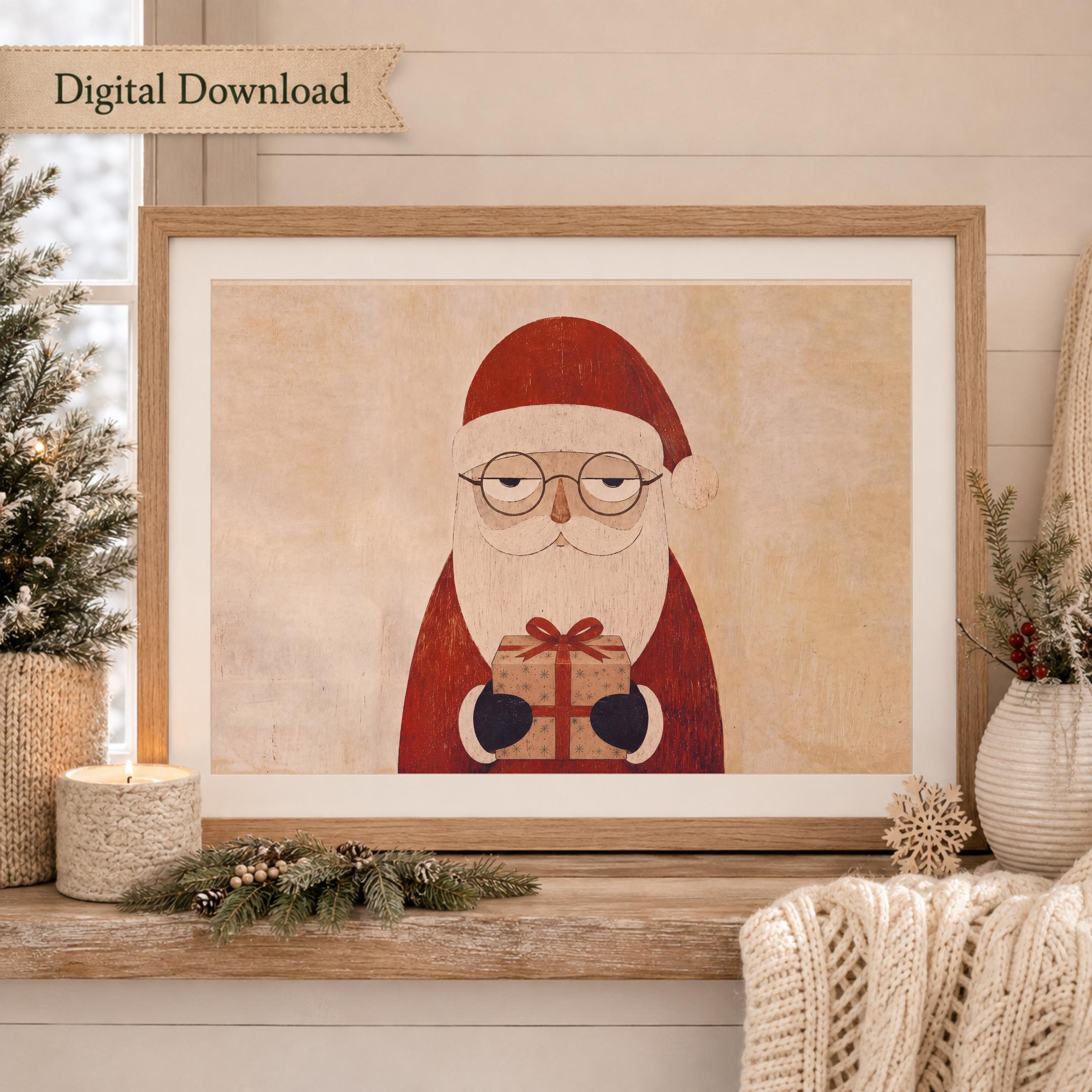 Retro Santa with a Wrapped Gift — image 4