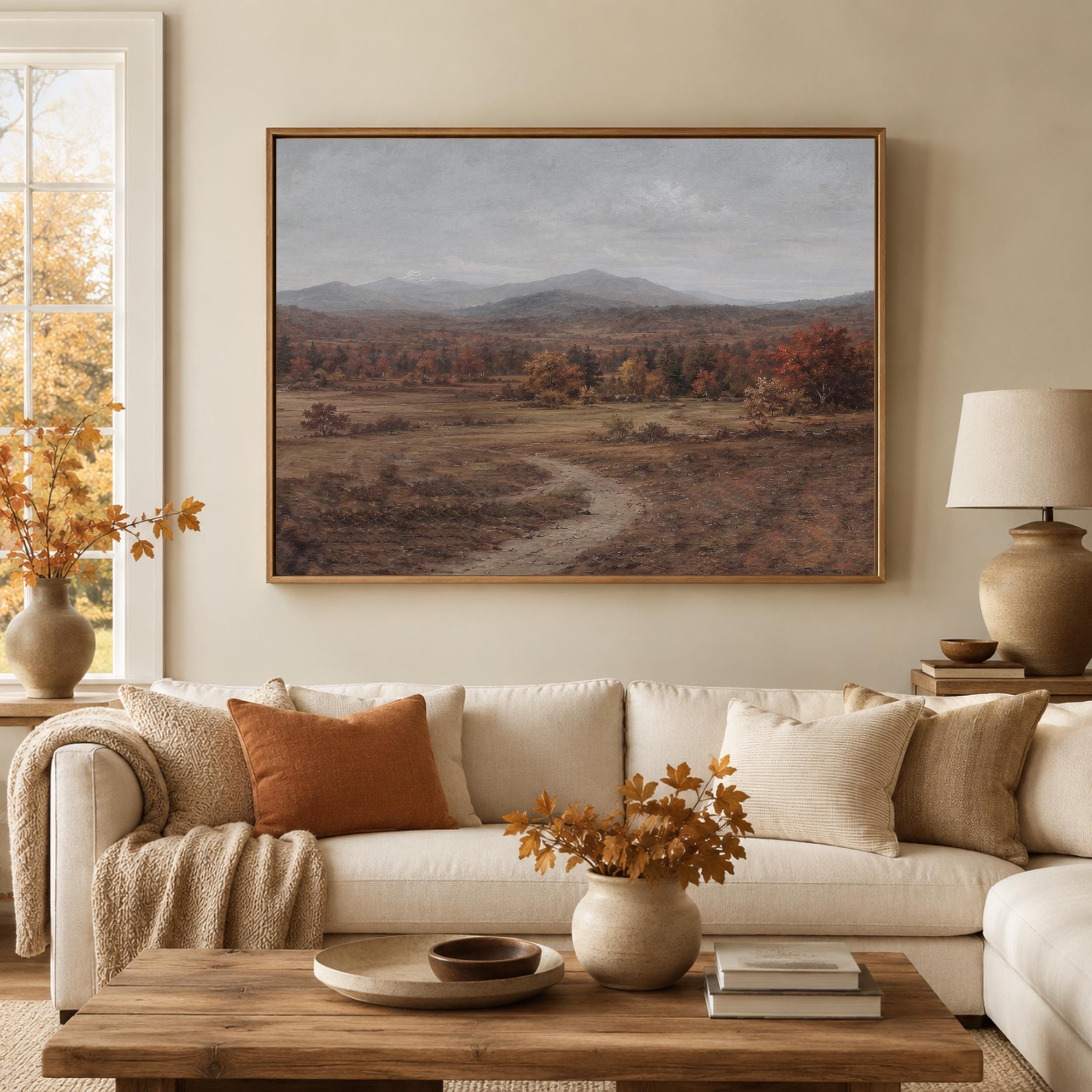 Moody Fall Landscape Wall Art Print, Vintage Autumn Countryside, Rustic Fall Decor (Digital Download) — image 9