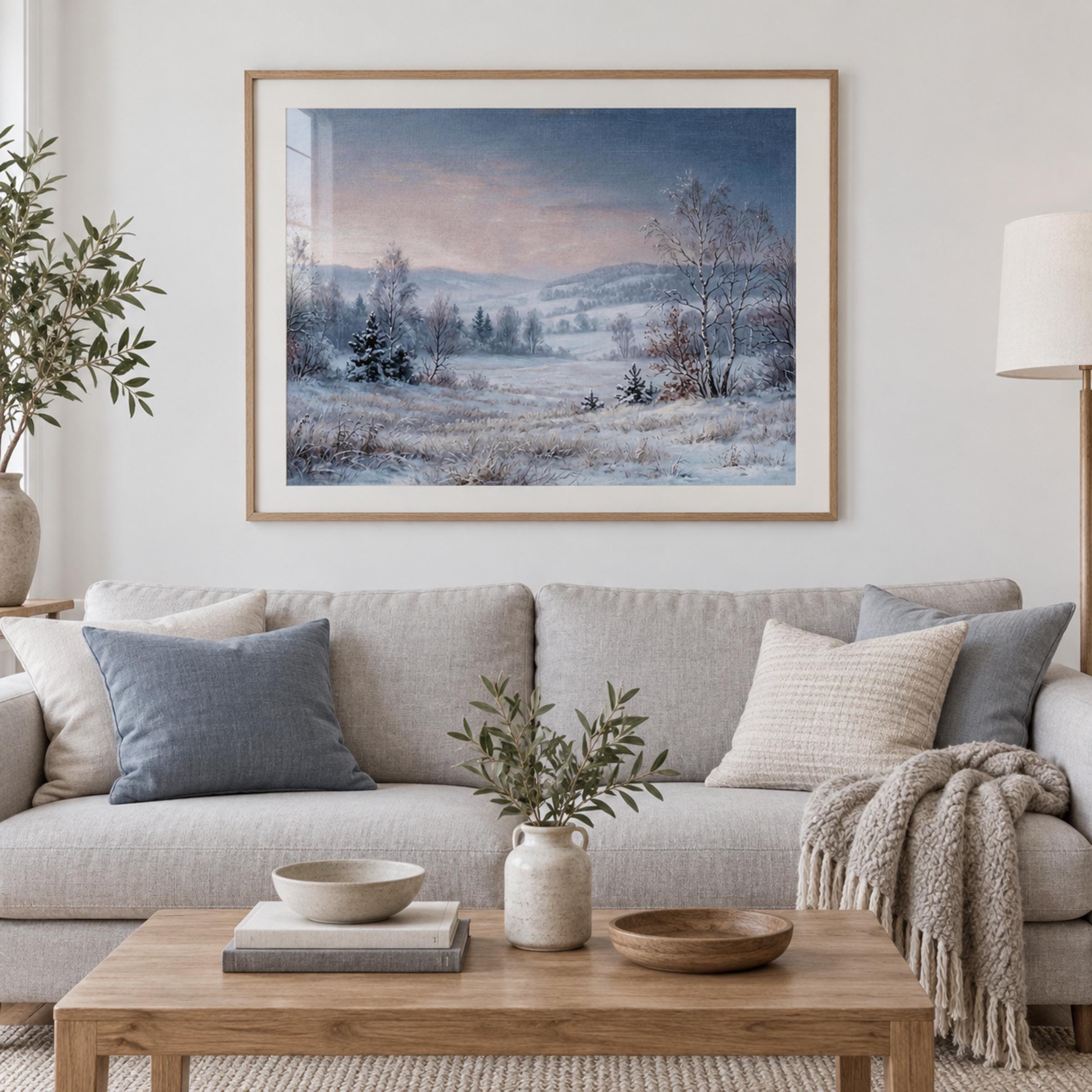 Birch Trees beneath a Pastel Winter Sky — image 4