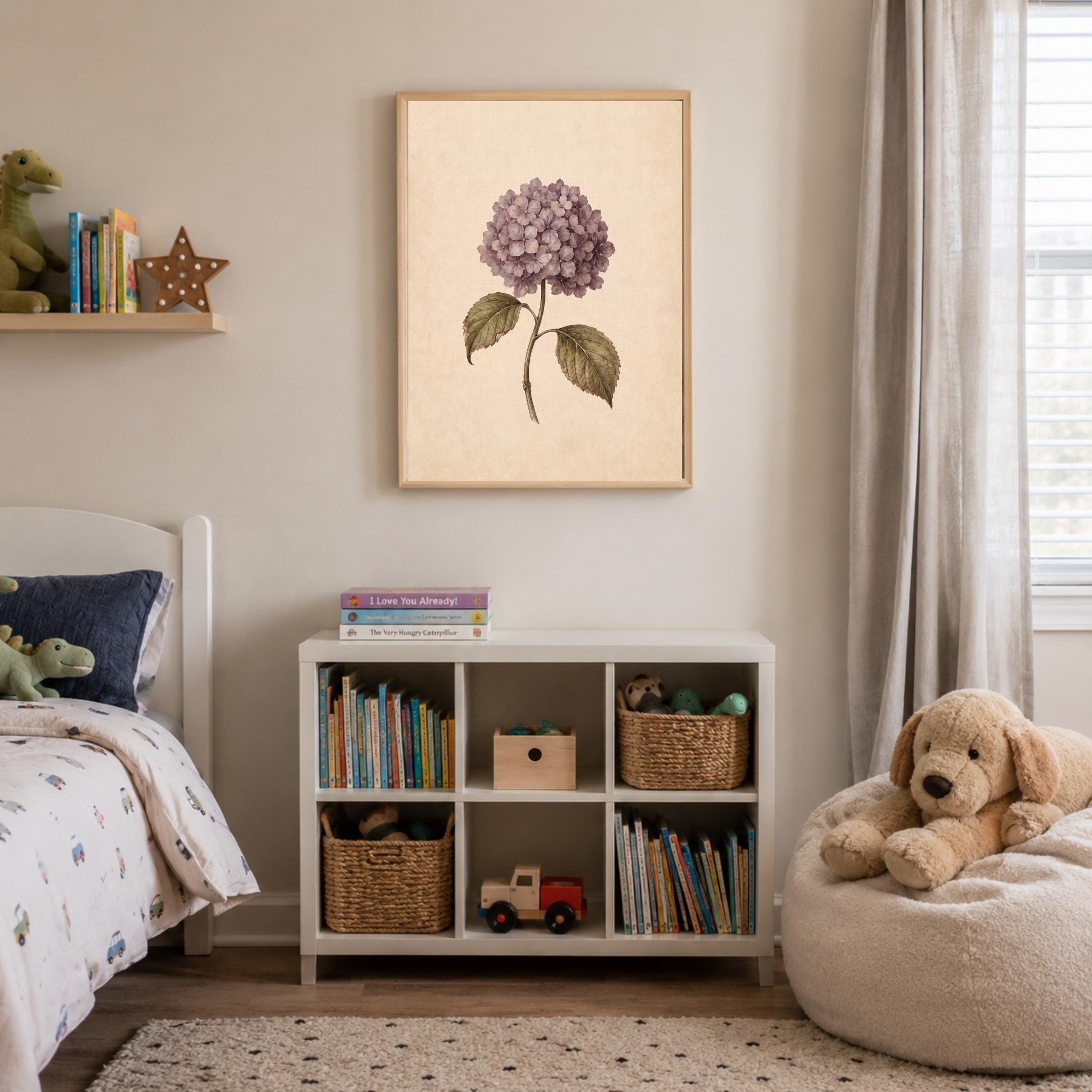 Fall Hydrangea Printable Wall Art | Mauve Floral Print | Vintage Botanical Decor Digital Download — image 9