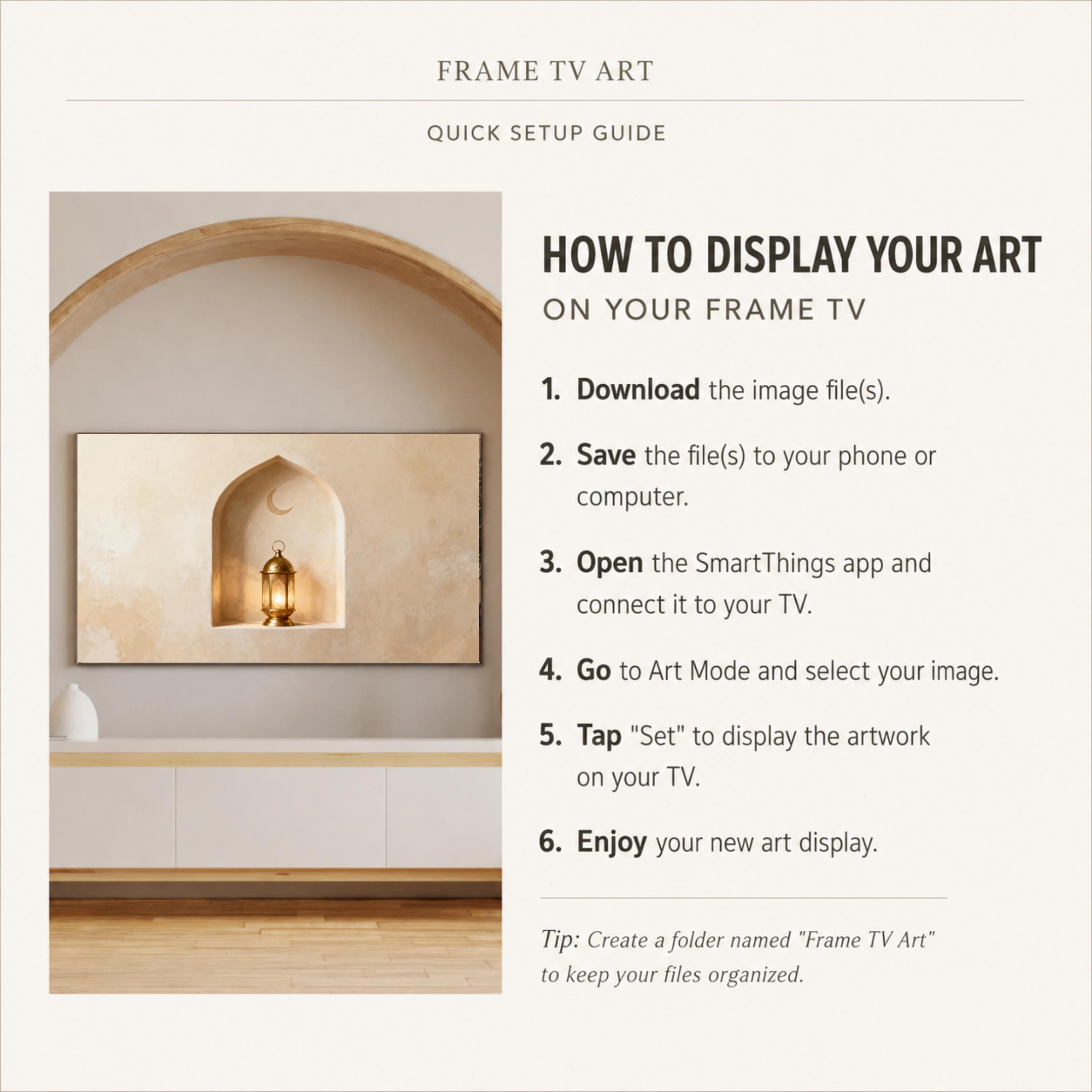 Islamic Frame TV Art | Minimal Crescent Lantern | 4K Digital Download — image 7