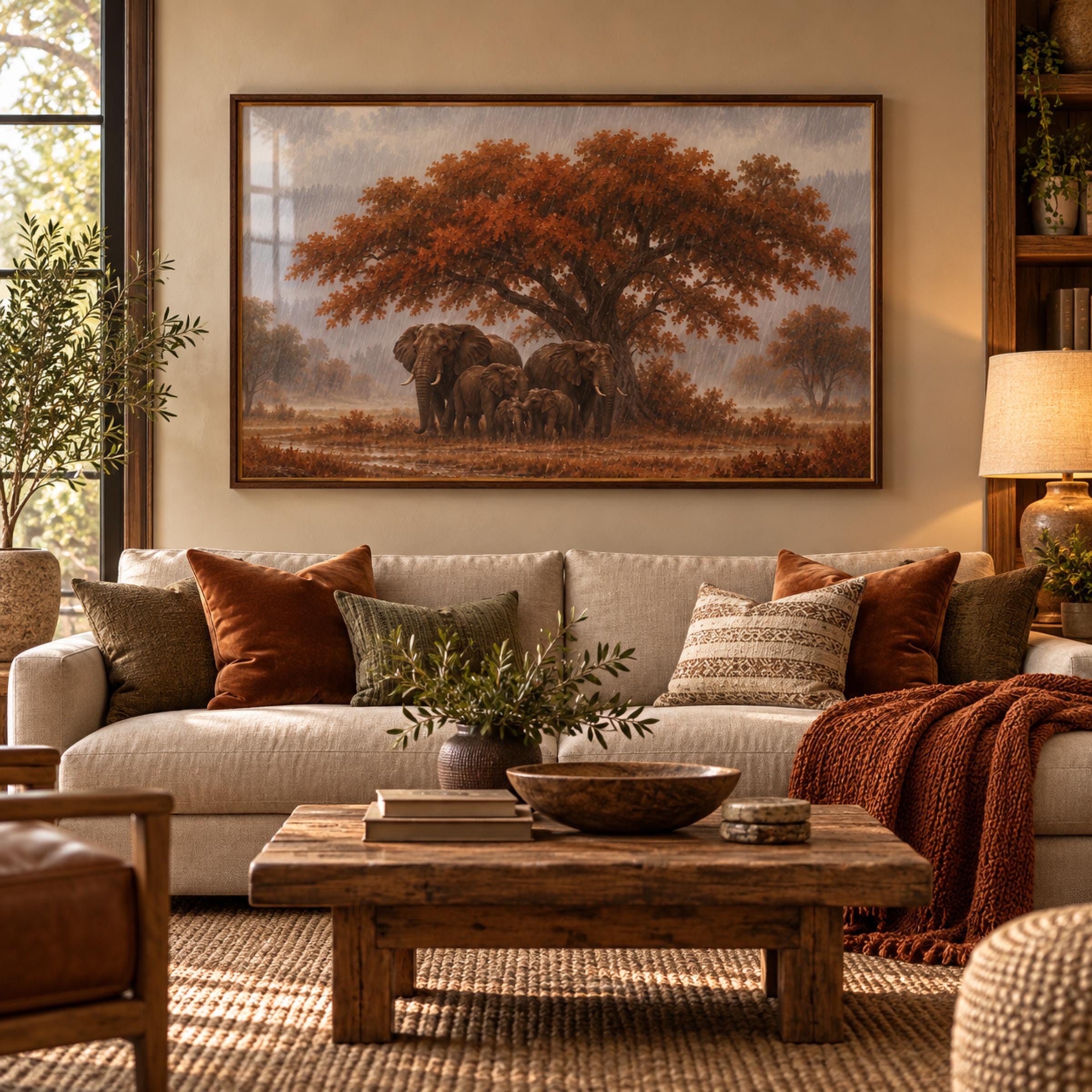 Elephant Wall Art | Wildlife Family Print | Safari Lodge Decor | Printable Digital Download — image 6