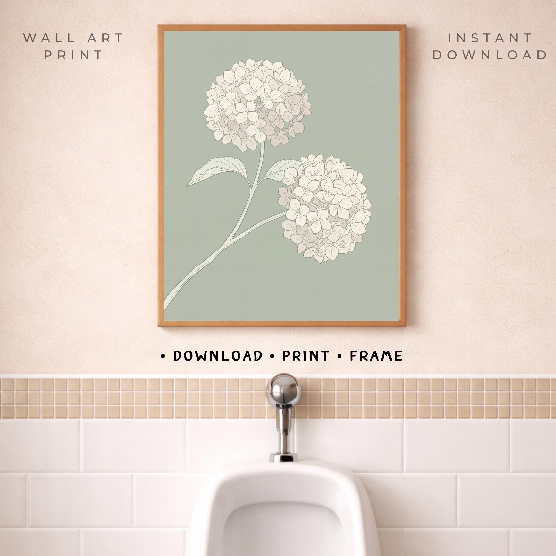 Botanical Sage Green Wall Art Set of 3 | Magnolia Hydrangea Leaf Decor (Digital Download) — image 3