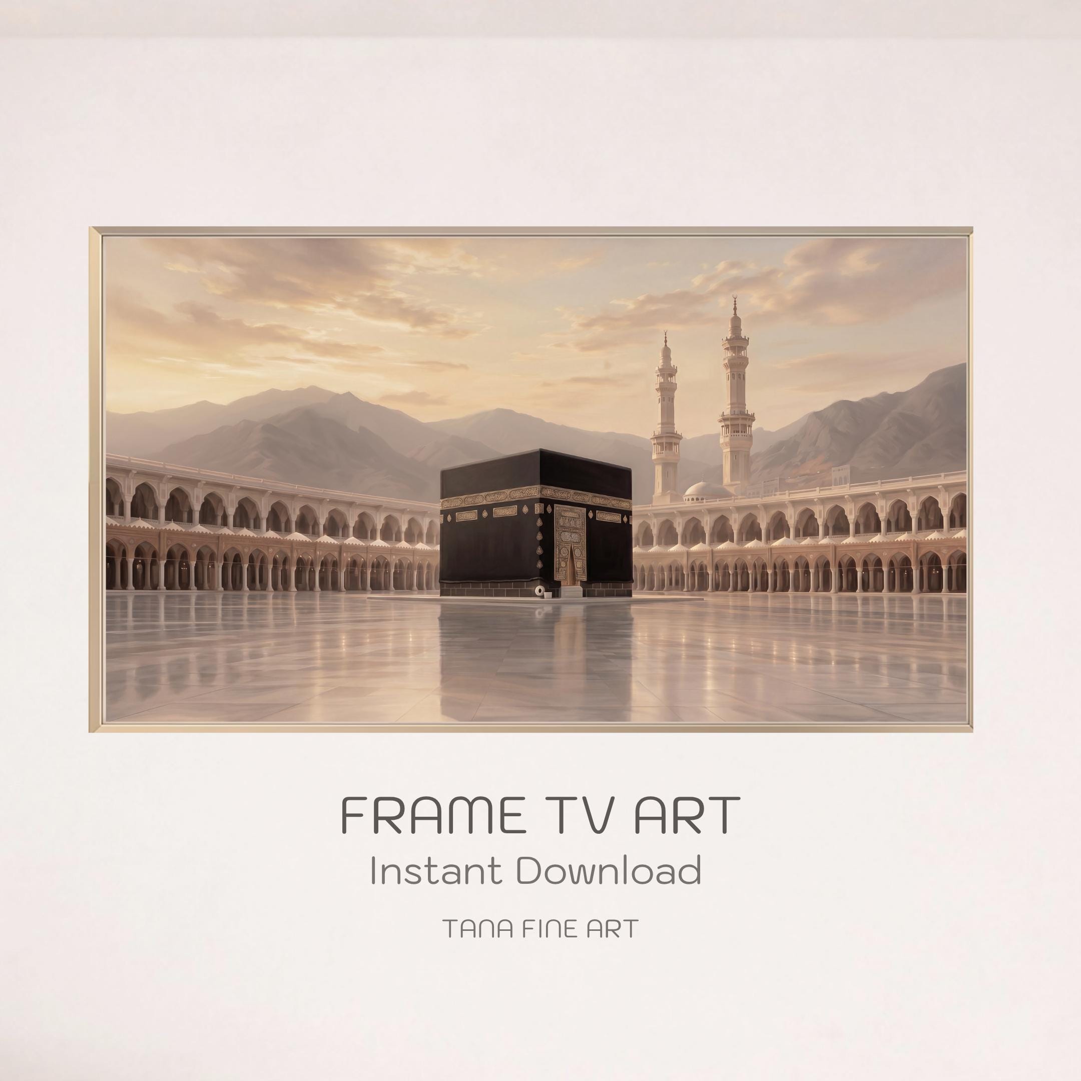 Kaaba Frame TV Art, Peaceful Masjid al-Haram Inspired, Islamic Art Mode Decor (Digital Download)