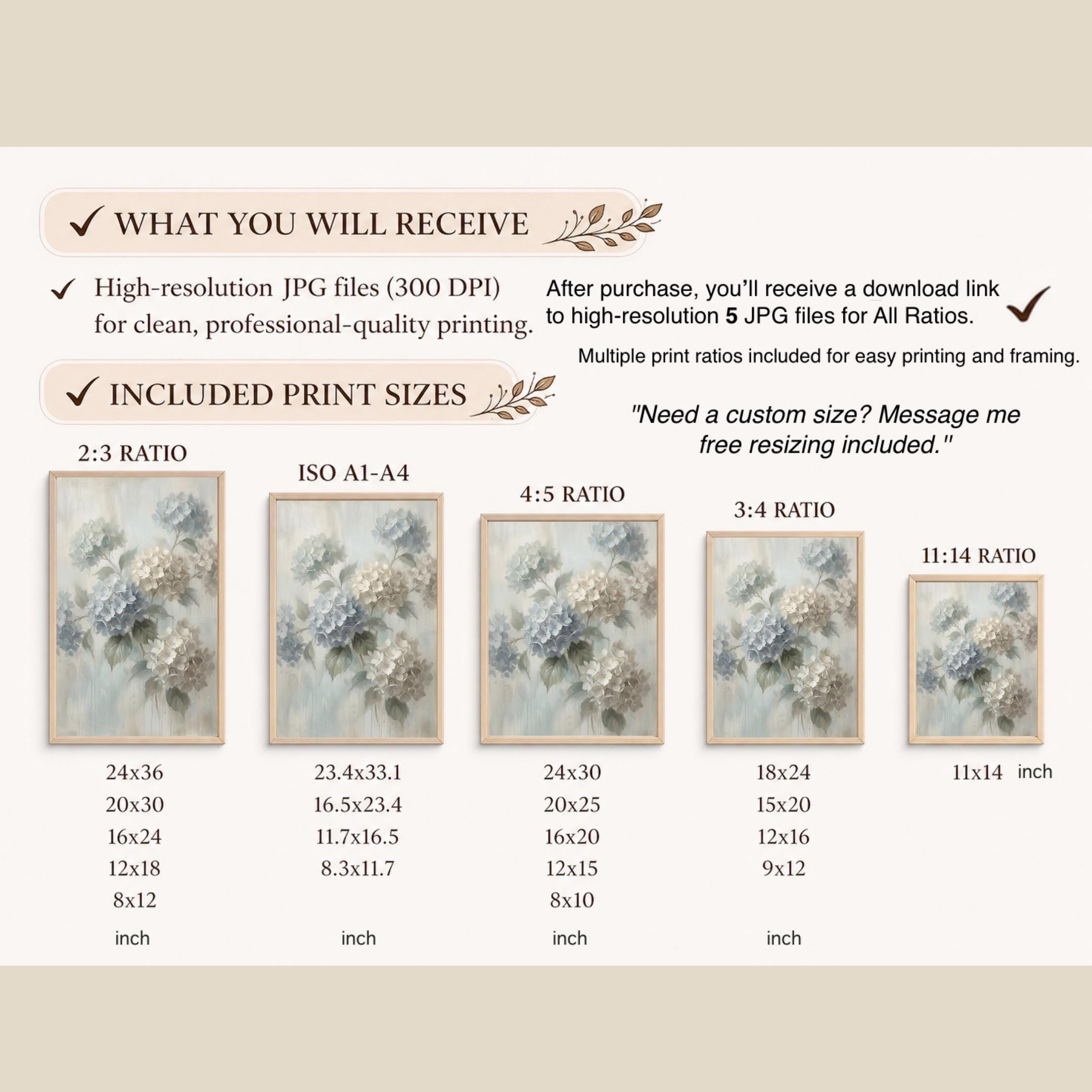 Hydrangea Vase Painting, Neutral Farmhouse Floral Decor, Rustic Brick Botanical Print (Digital Download) — image 10