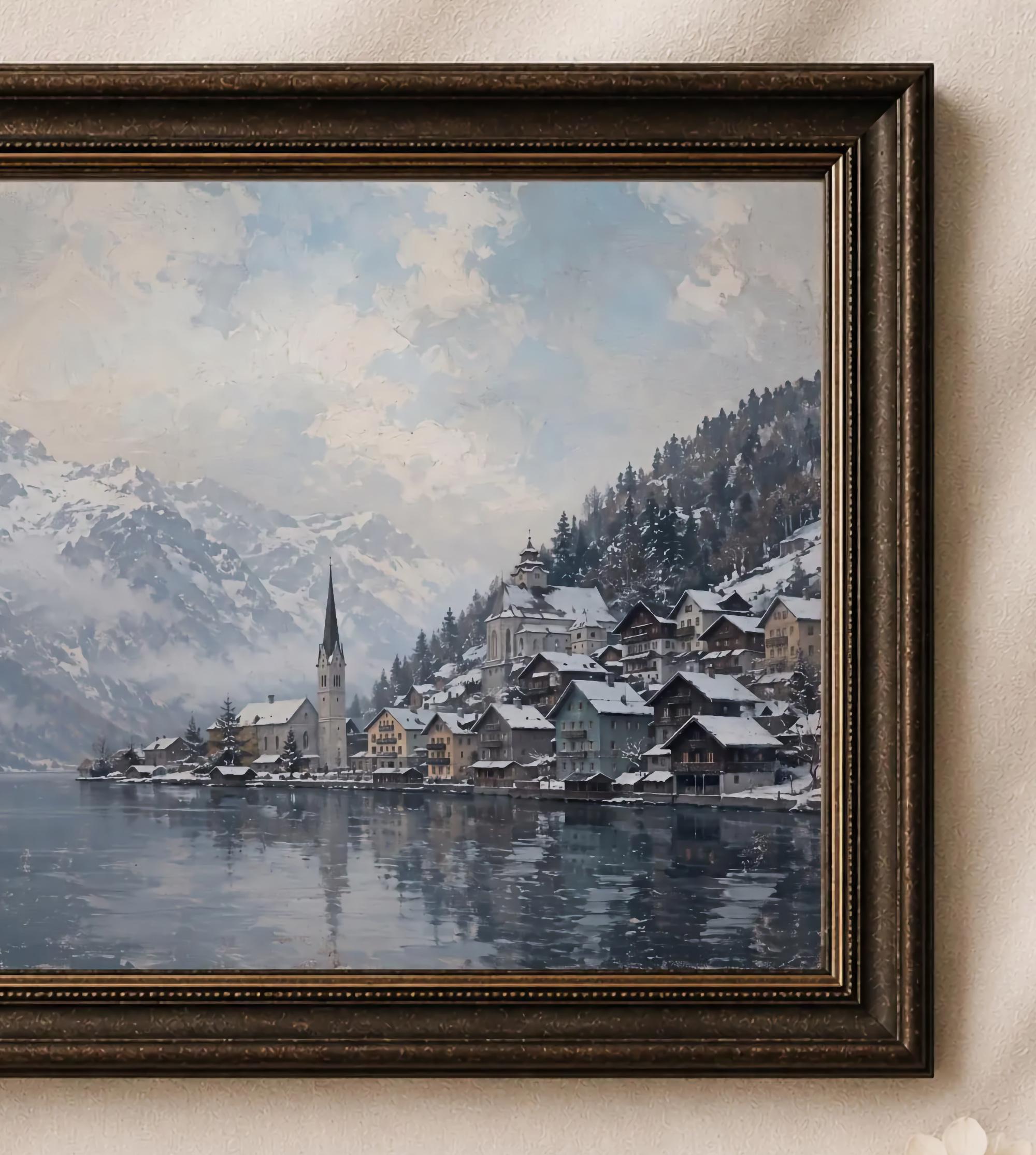 Hallstatt-Inspired Village beneath Snowy Peaks — image 2