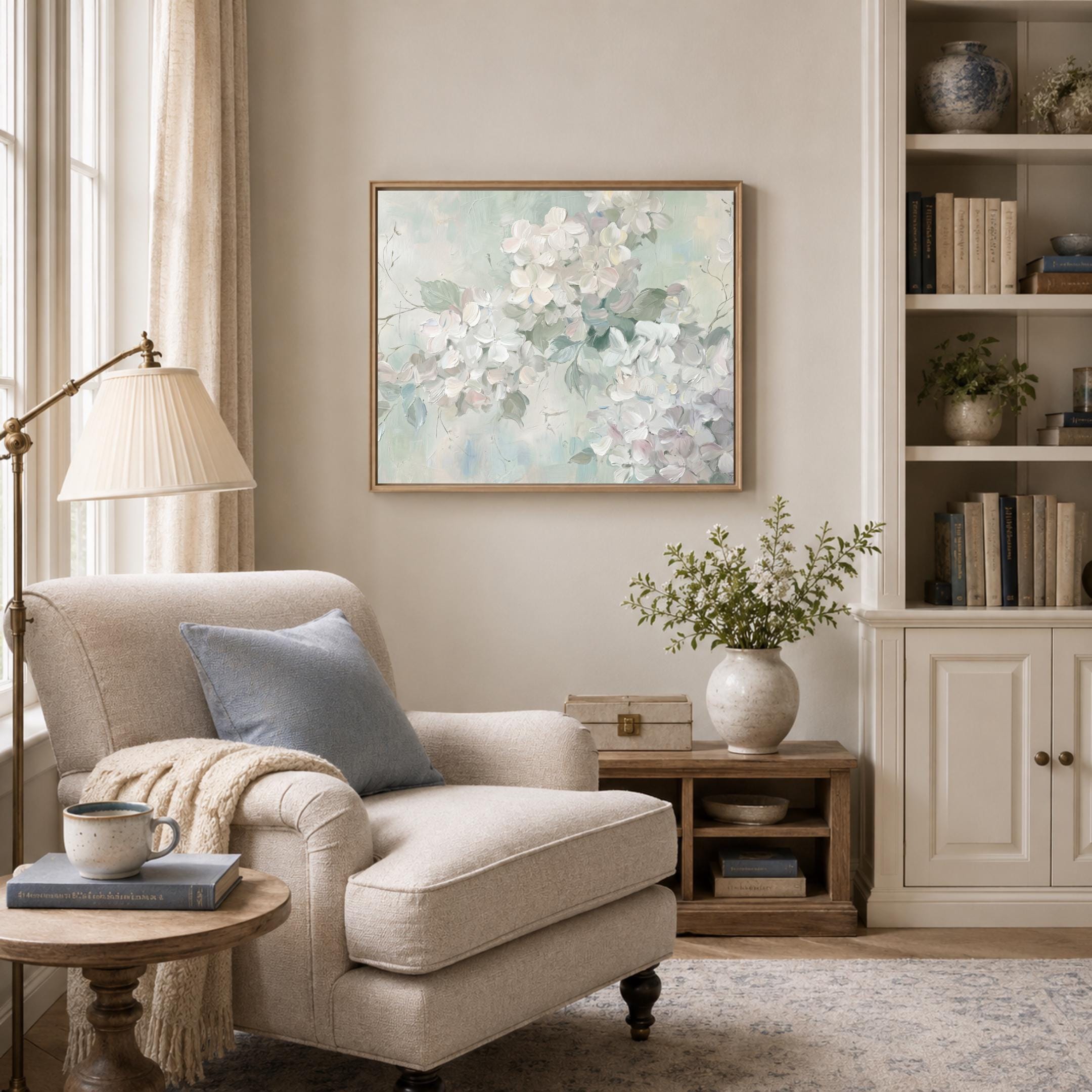 Hydrangea Wall Art Printable | Neutral Floral Print | Cottage Decor (Digital Download) — image 9