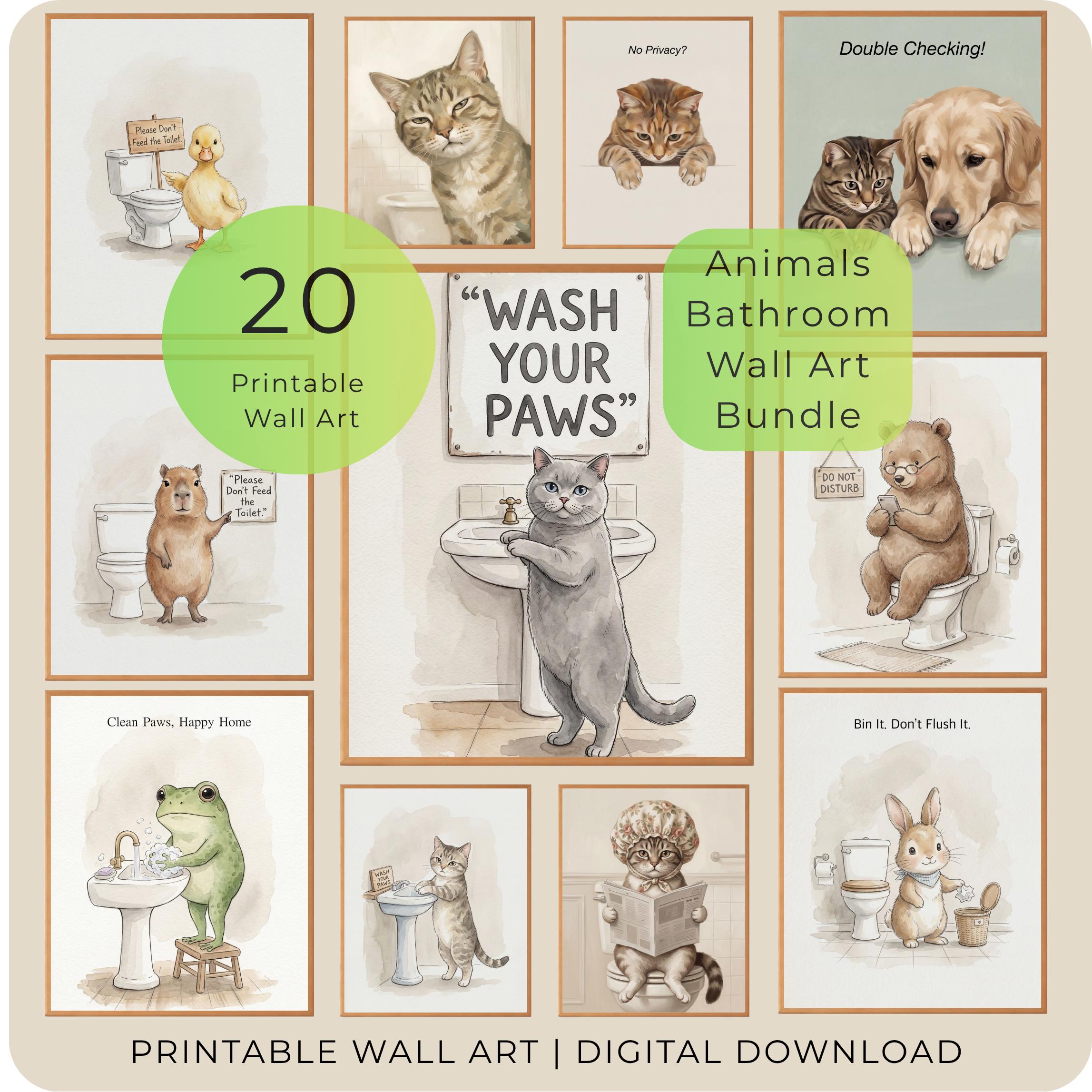 Bathroom Animal Antics — Set of 20 — image 3