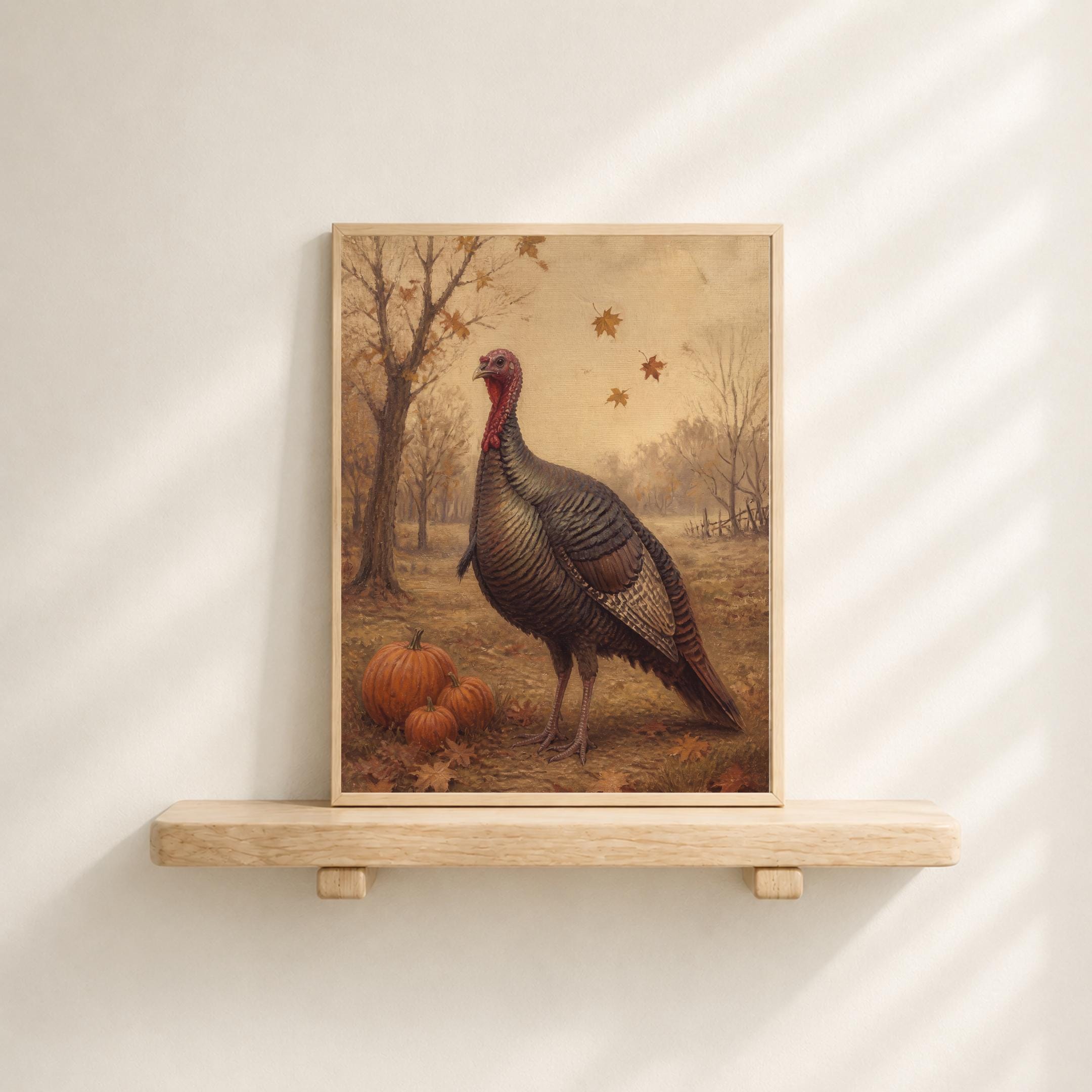 Vintage Turkey Thanksgiving Printable Wall Art, Rustic Fall Farmhouse Digital Download — image 5