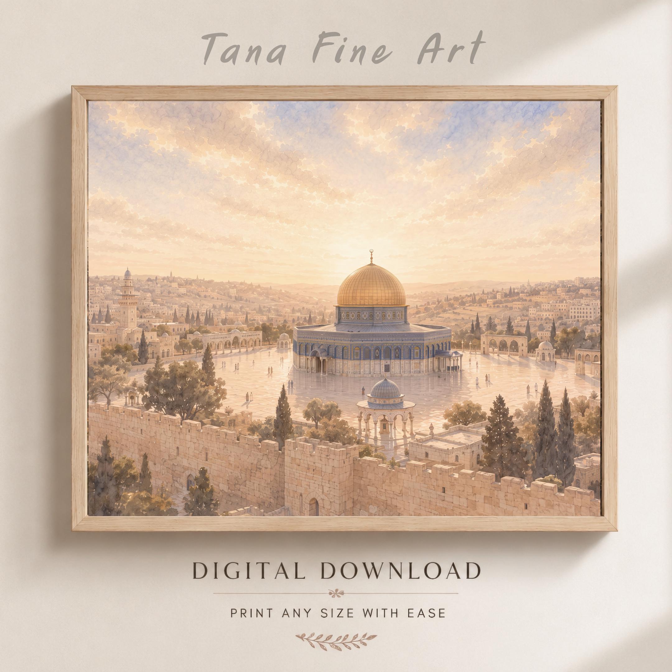 Dome of the Rock Wall Art | Islamic Jerusalem Mosque Inspired Print | Printable Digital Download — image 5