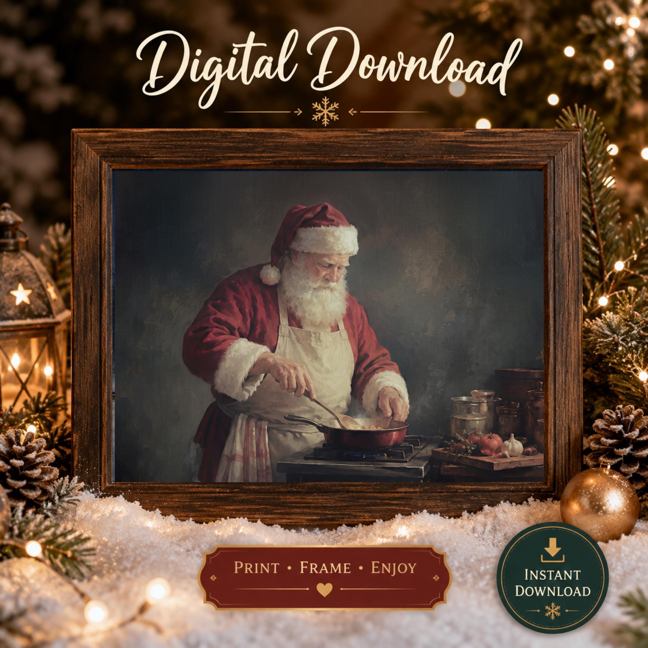 Santa at the Christmas Stove