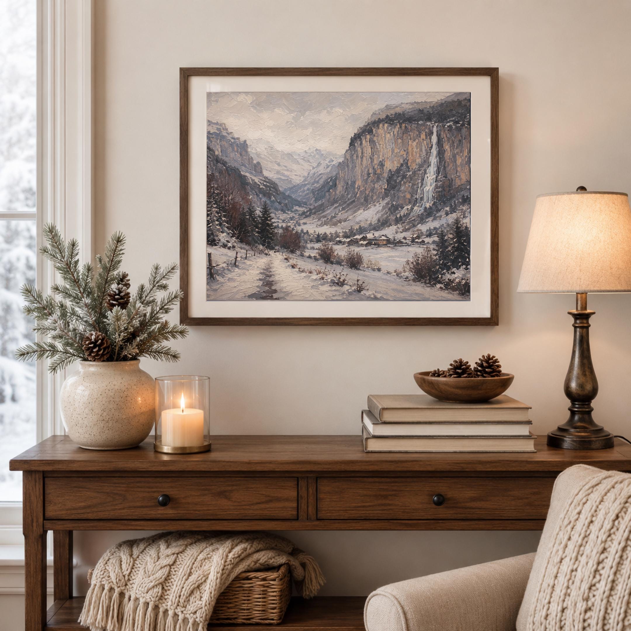 Snowy Village beneath the Valley Cliffs — image 4