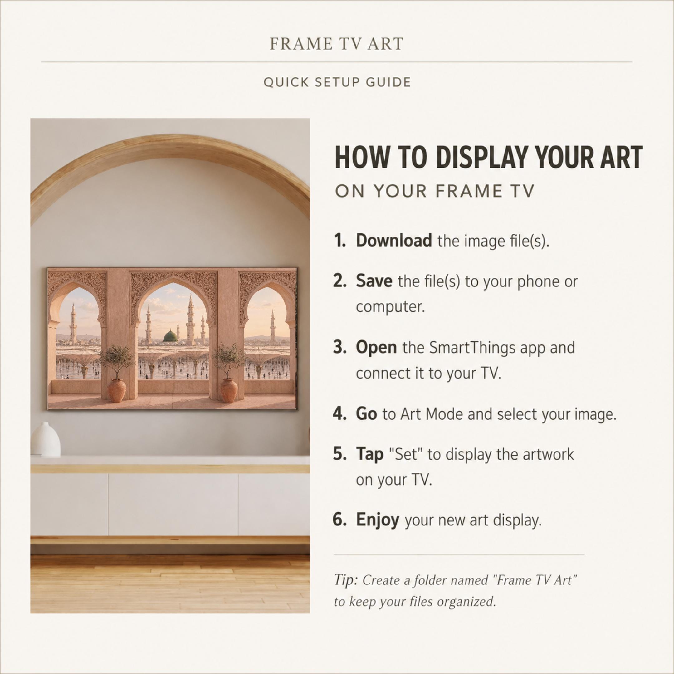 Medina Frame TV Art, Islamic Arch View Samsung The Frame, Muslim Home Decor (Digital Download) — image 9