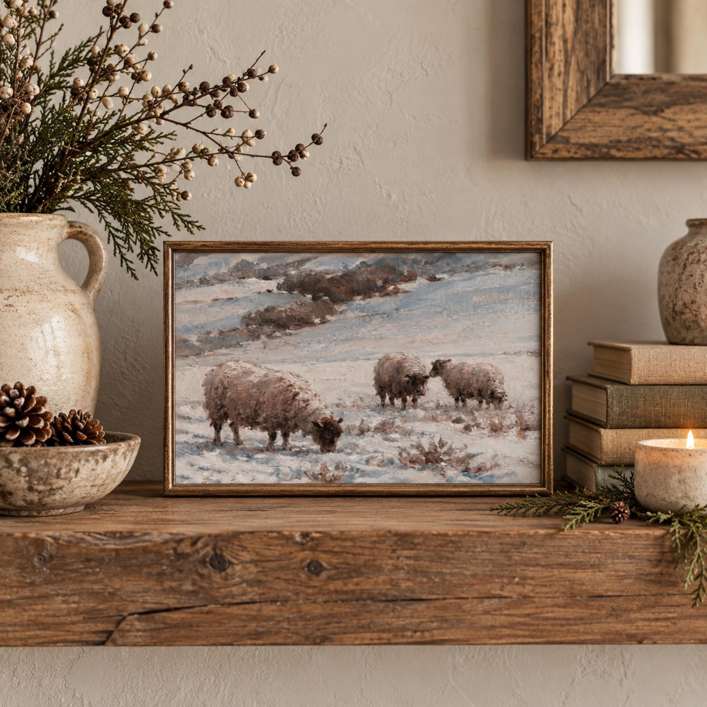 Three Sheep in the Winter Field — image 5