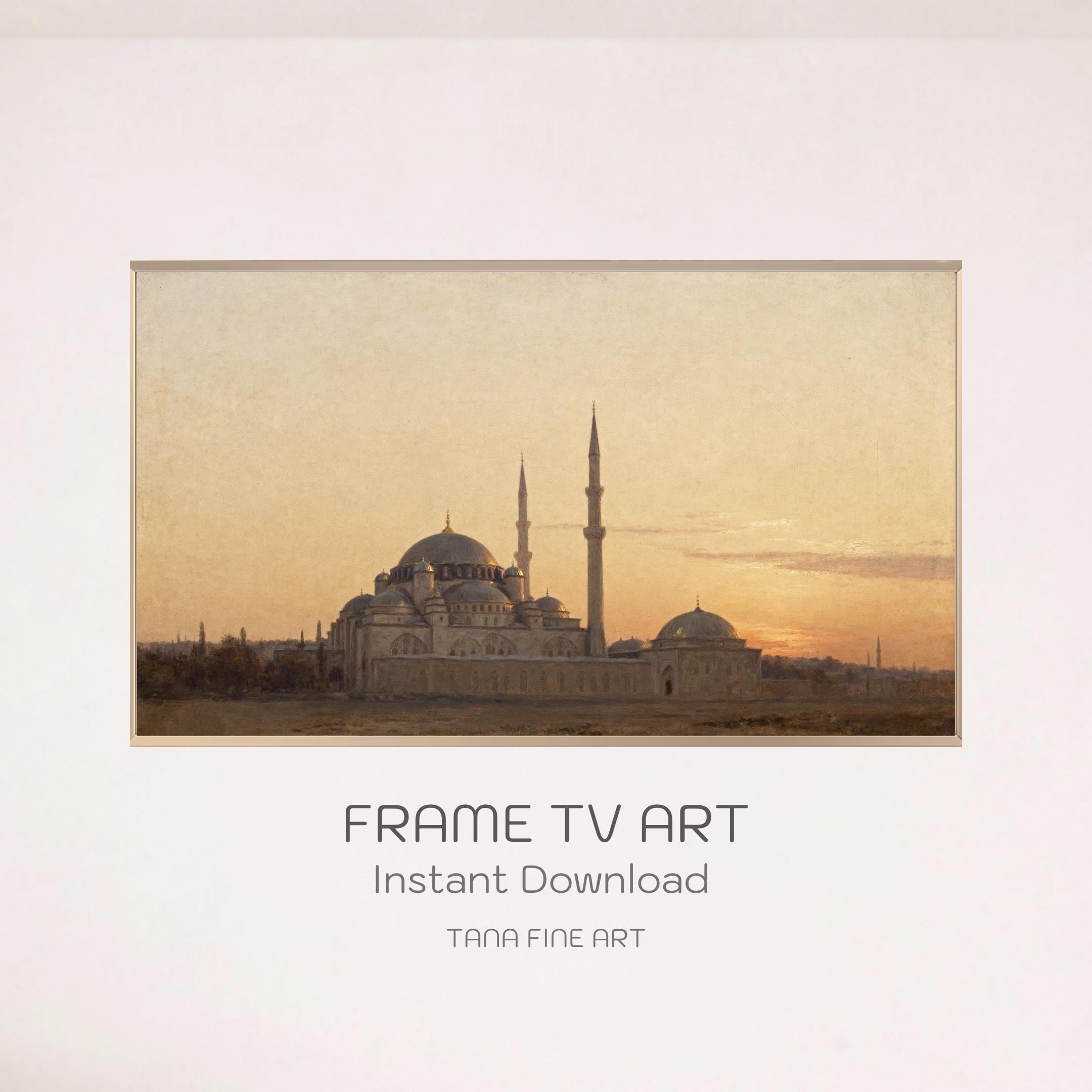 Mosque Sunset Frame TV Art | Islamic Architectural Landscape (Digital Download)