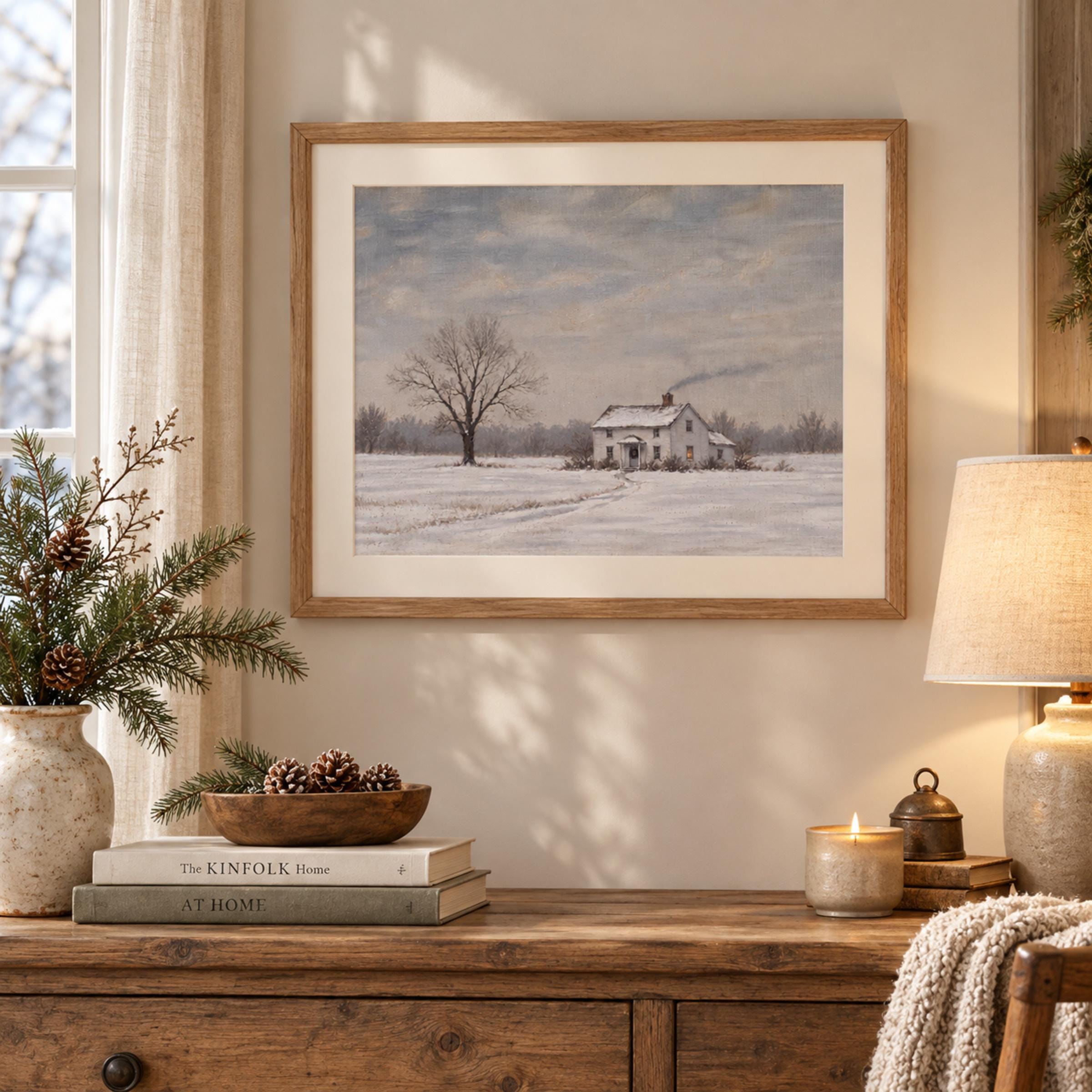 White Farmhouse in the Snow — image 3