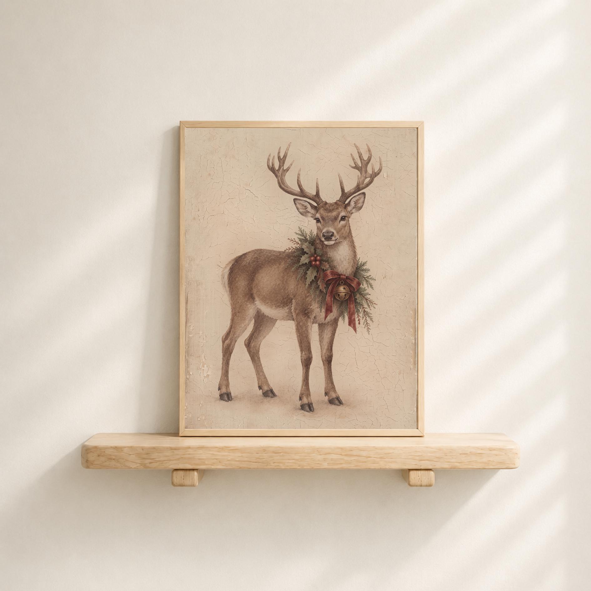 Festive Stag with Evergreen Wreath — image 8
