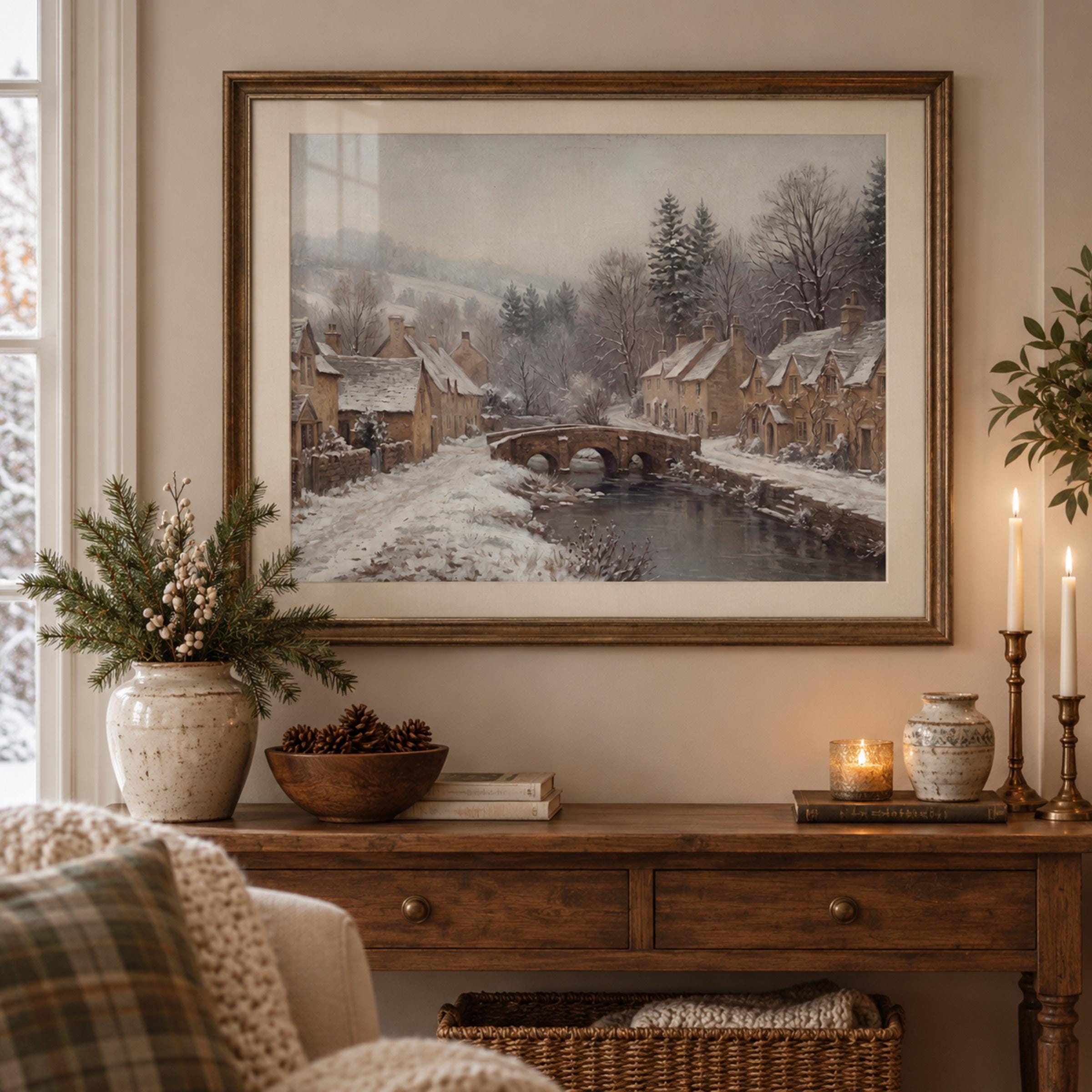 Winter Bridge & Cotswold-Inspired Cottages — image 3