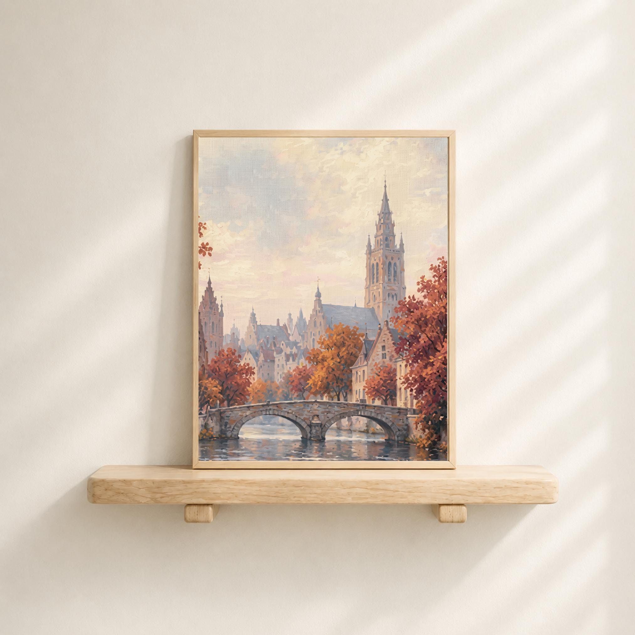 Autumn European City Printable Wall Art, Romantic River Bridge Landscape, Travel Decor Digital Download — image 6