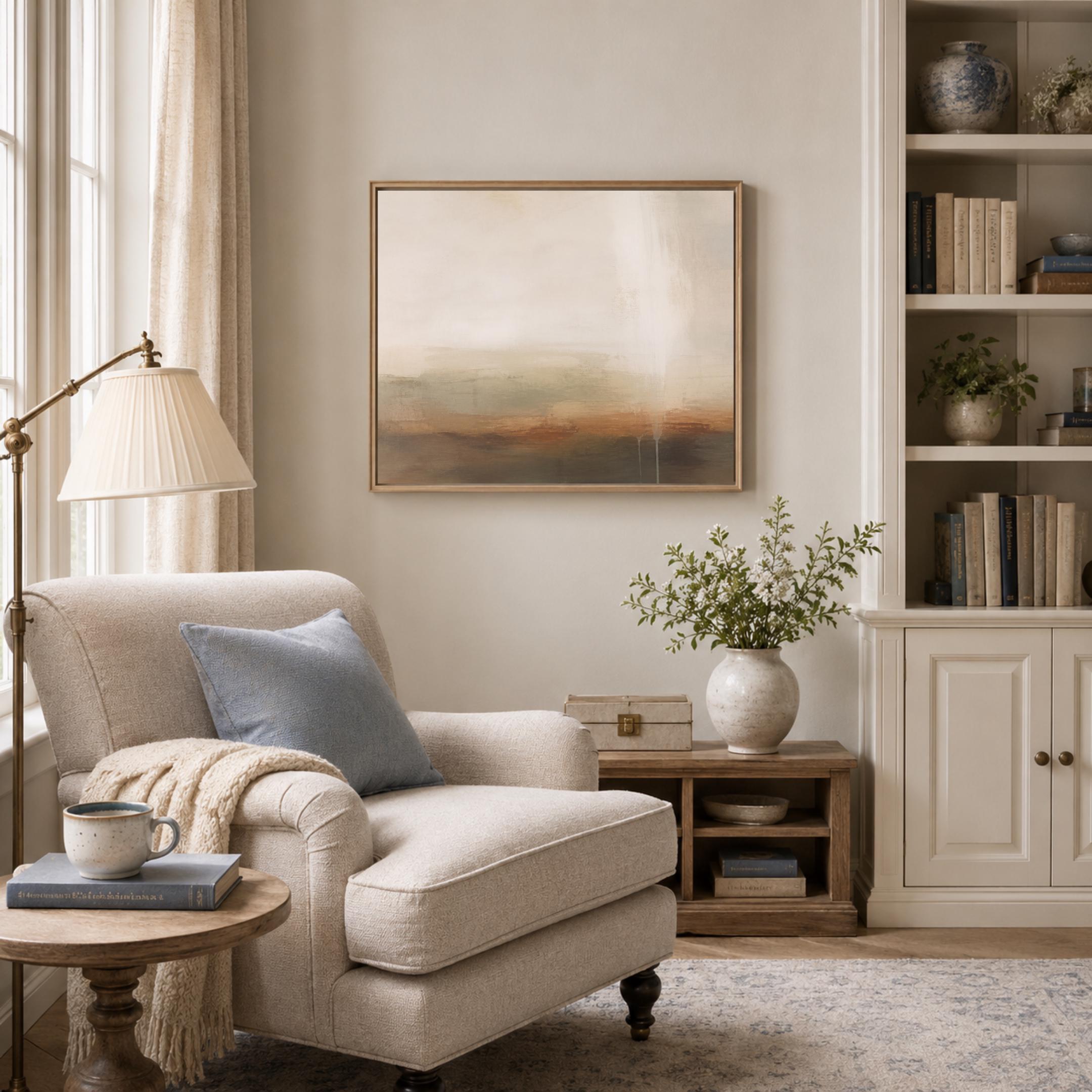 Neutral Abstract Landscape Wall Art | Neutral Modern Painting Print | Earth Tone Digital Download — image 6