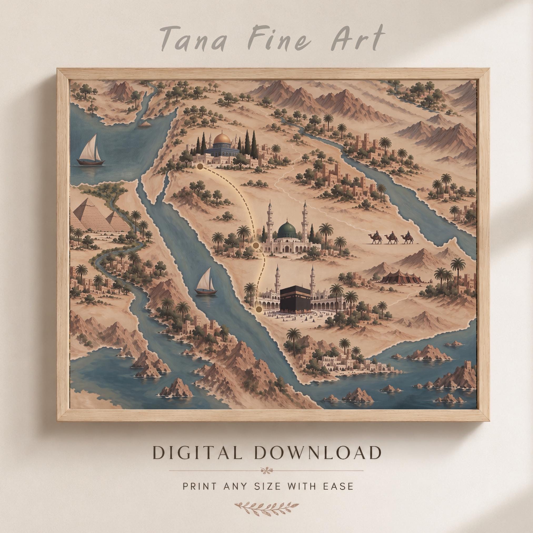 Sacred Landmarks across a Desert Map — image 5