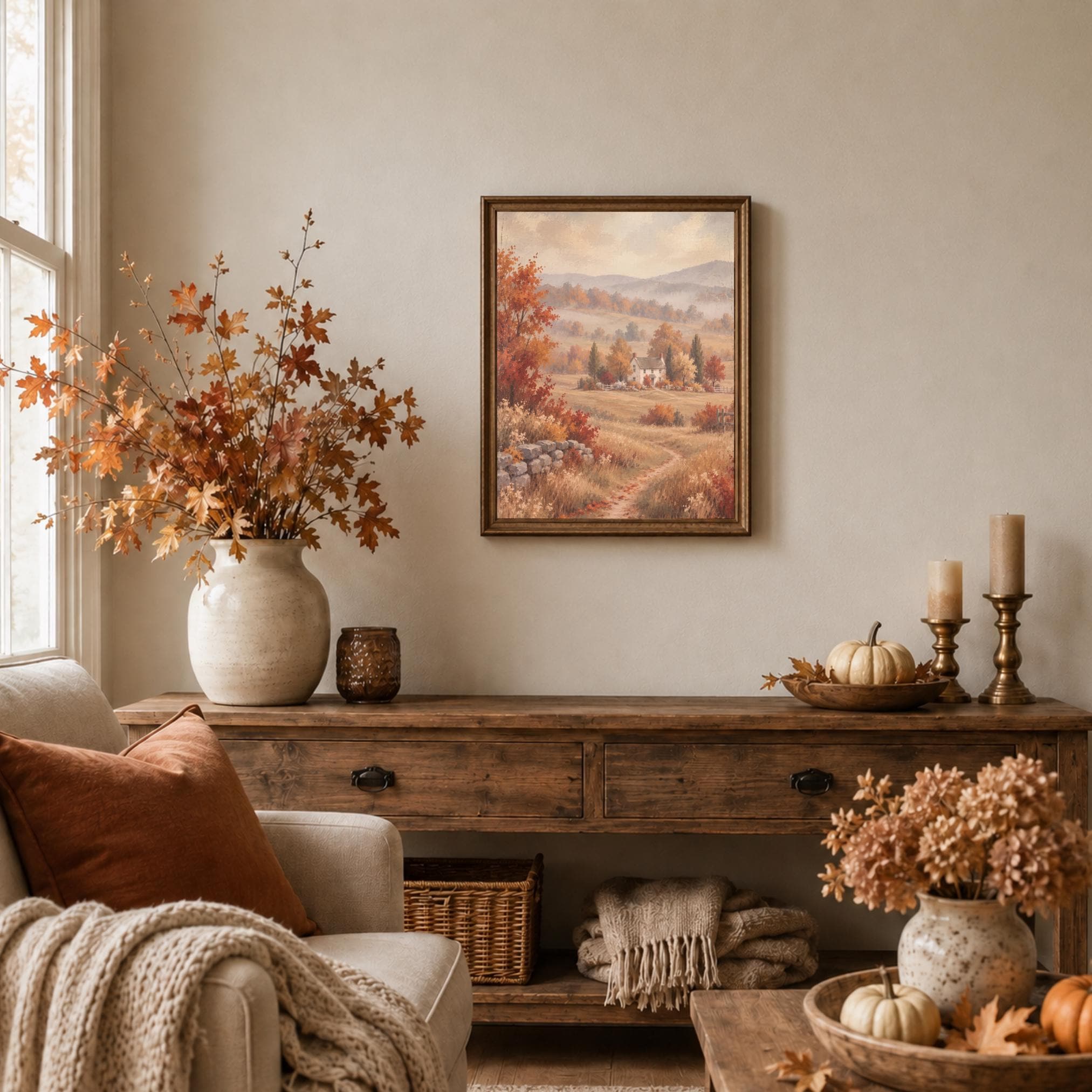 Autumn Cottage Printable Wall Art, Cozy Countryside Landscape, Cottagecore Fall Decor Digital Download — image 6