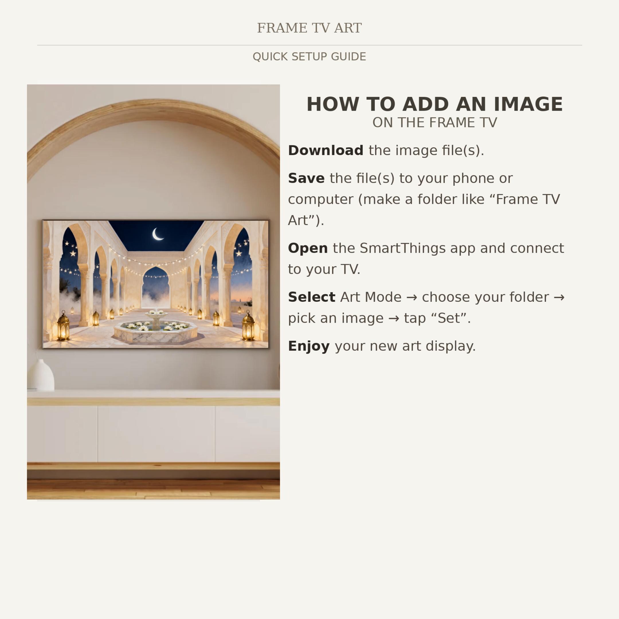 Ramadan Frame TV Art | Moonlit Courtyard Fountain | 4K Digital Download — image 7
