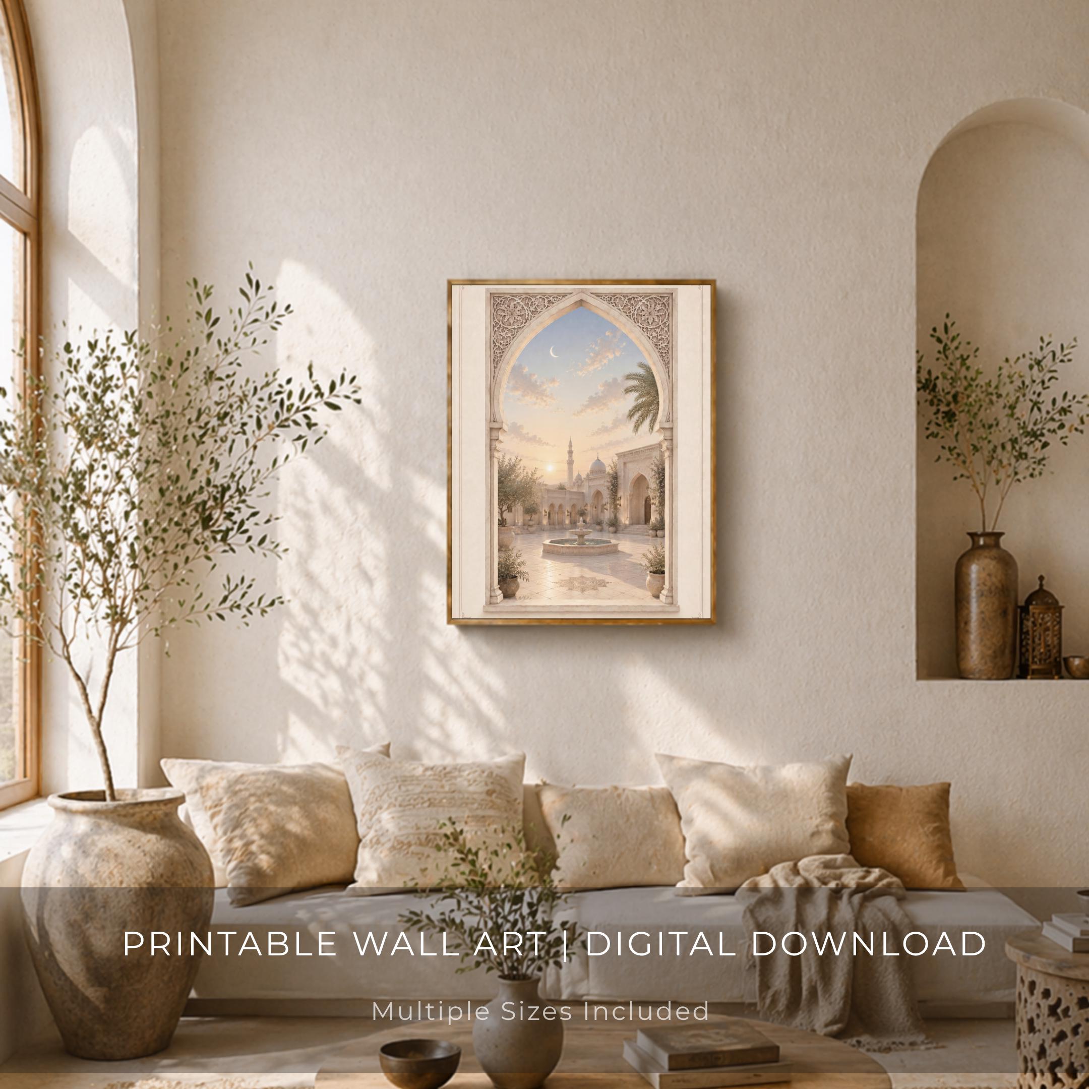 Crescent over the Courtyard — Islamic Arch Art — image 7