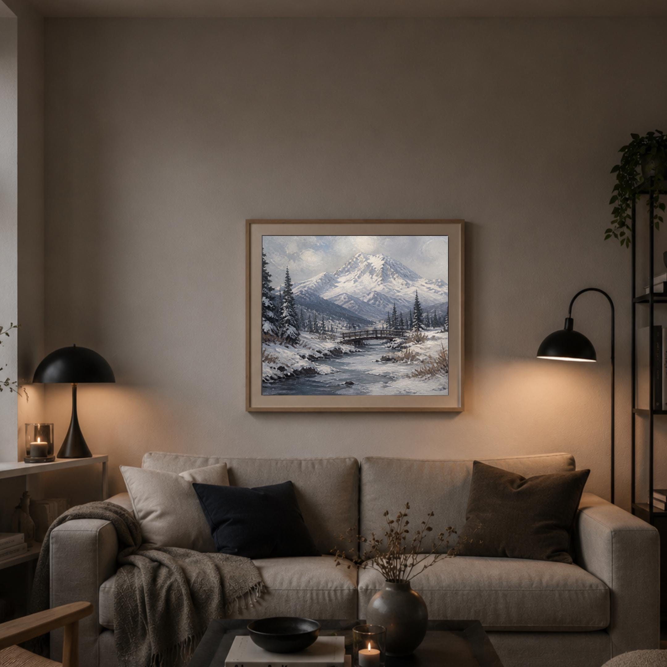 A Small Bridge beneath the Snowy Mountain — image 6