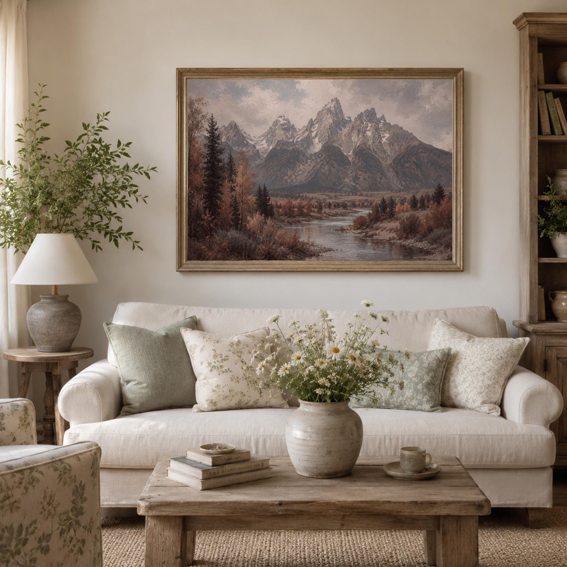 Mountain Landscape Wall Art | Moody Vintage Mountain Print | Fall Nature Printable Digital Download — image 8