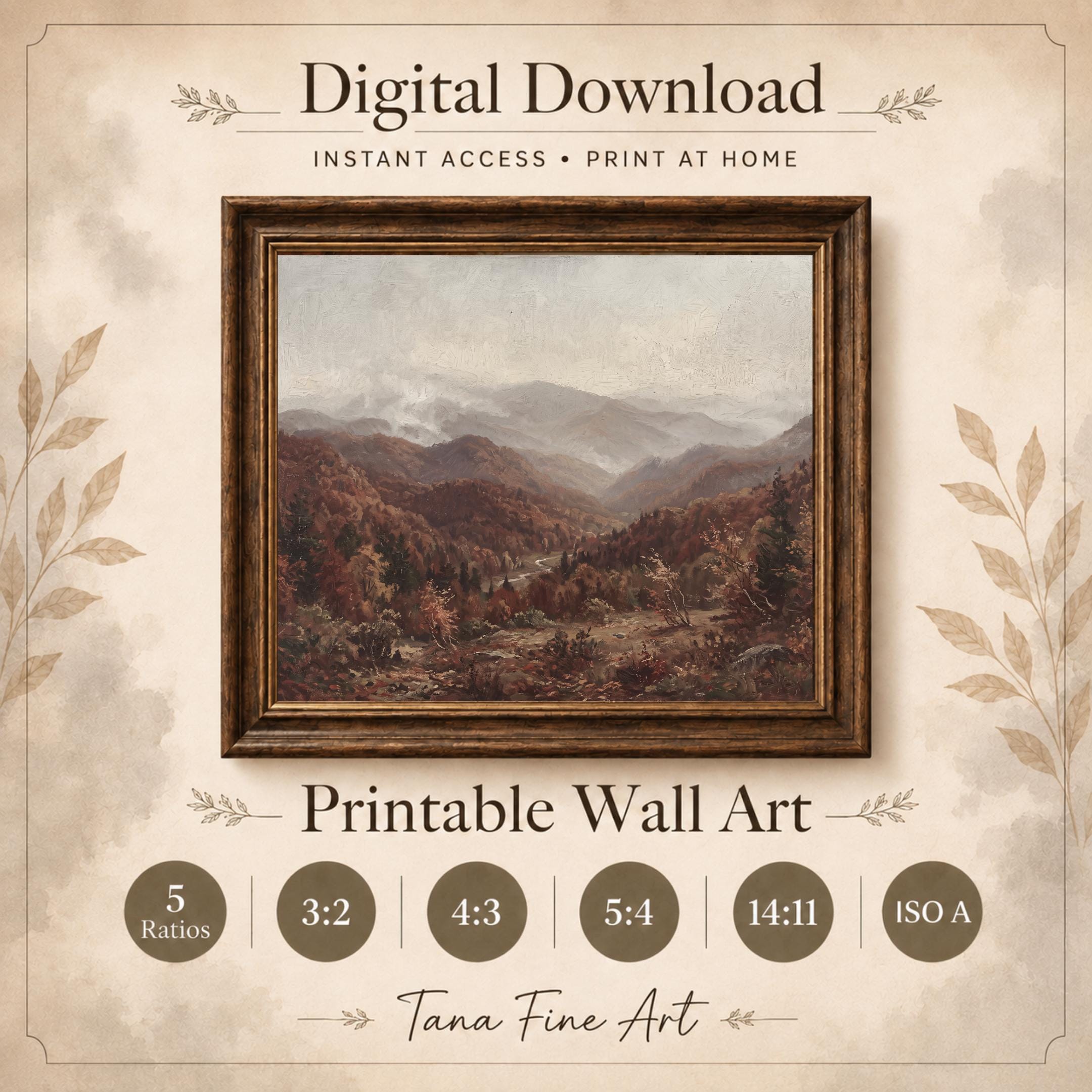 Moody Fall Mountain Print | Smoky Mountains Landscape (Digital Download) — image 8