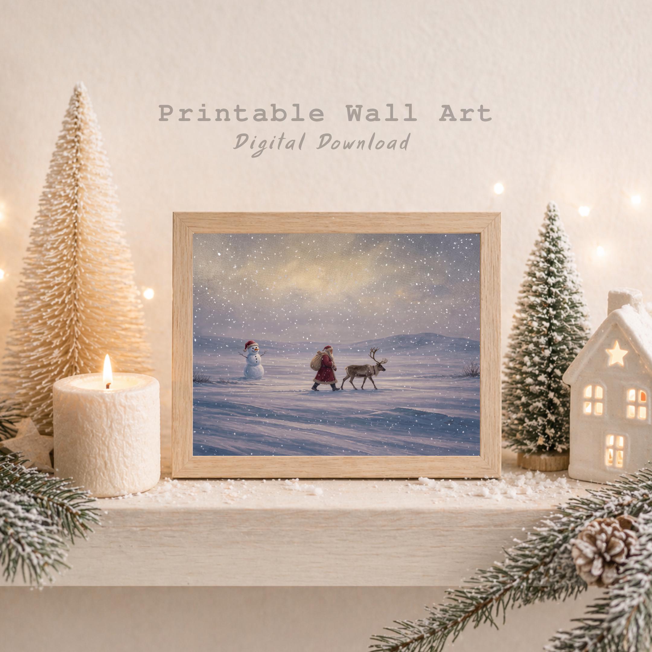 Santa & Reindeer across the Snowy Hills — image 4