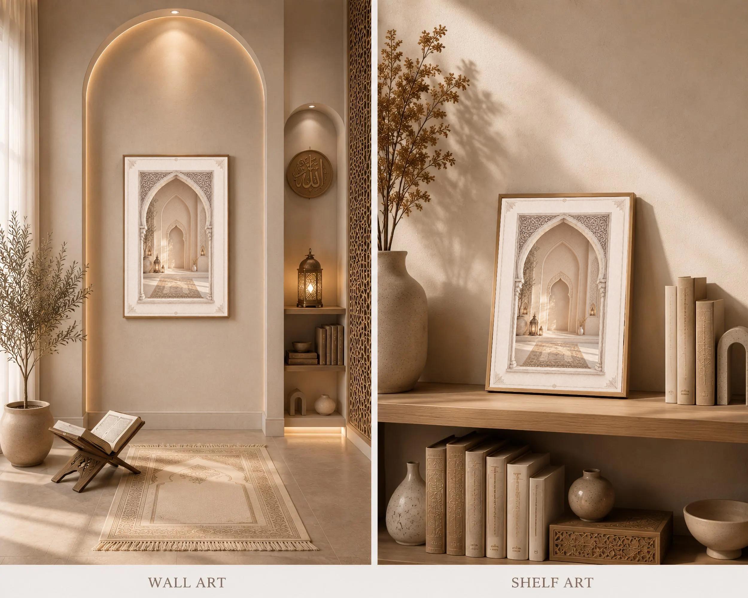 Islamic Wall Art Set of 3, Neutral Prayer Room Decor, Mosque Arch (Digital Download) — image 4
