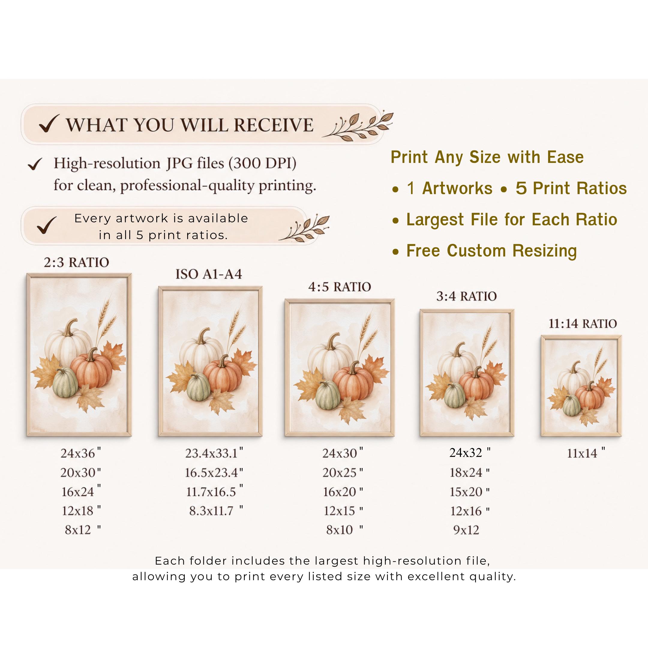 Pumpkin Printable Wall Art | Fall Harvest Botanical Print | Autumn Digital Download Decor — image 9