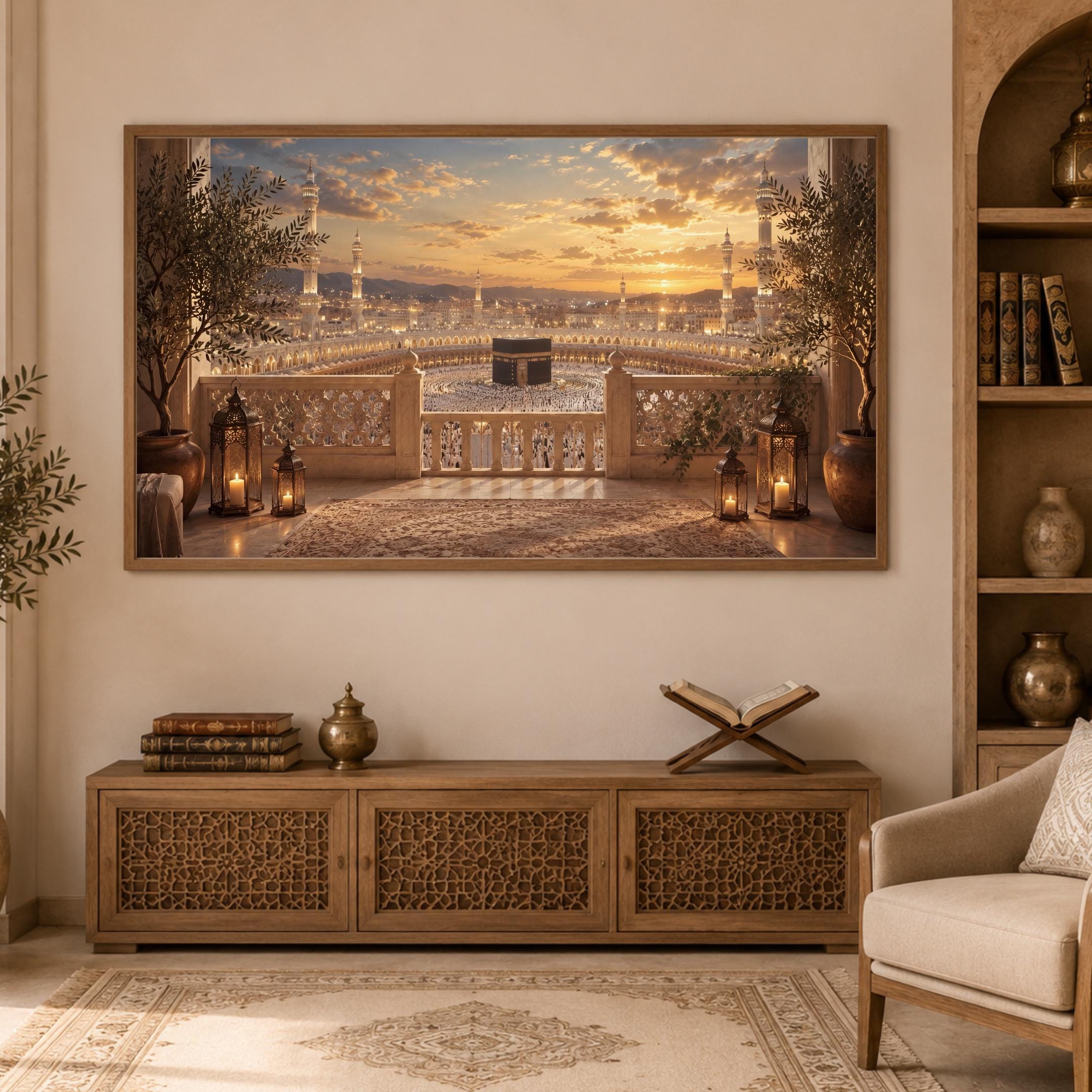 Kaaba Frame TV Art, Islamic Balcony View for Samsung The Frame, Hajj Digital Download — image 6