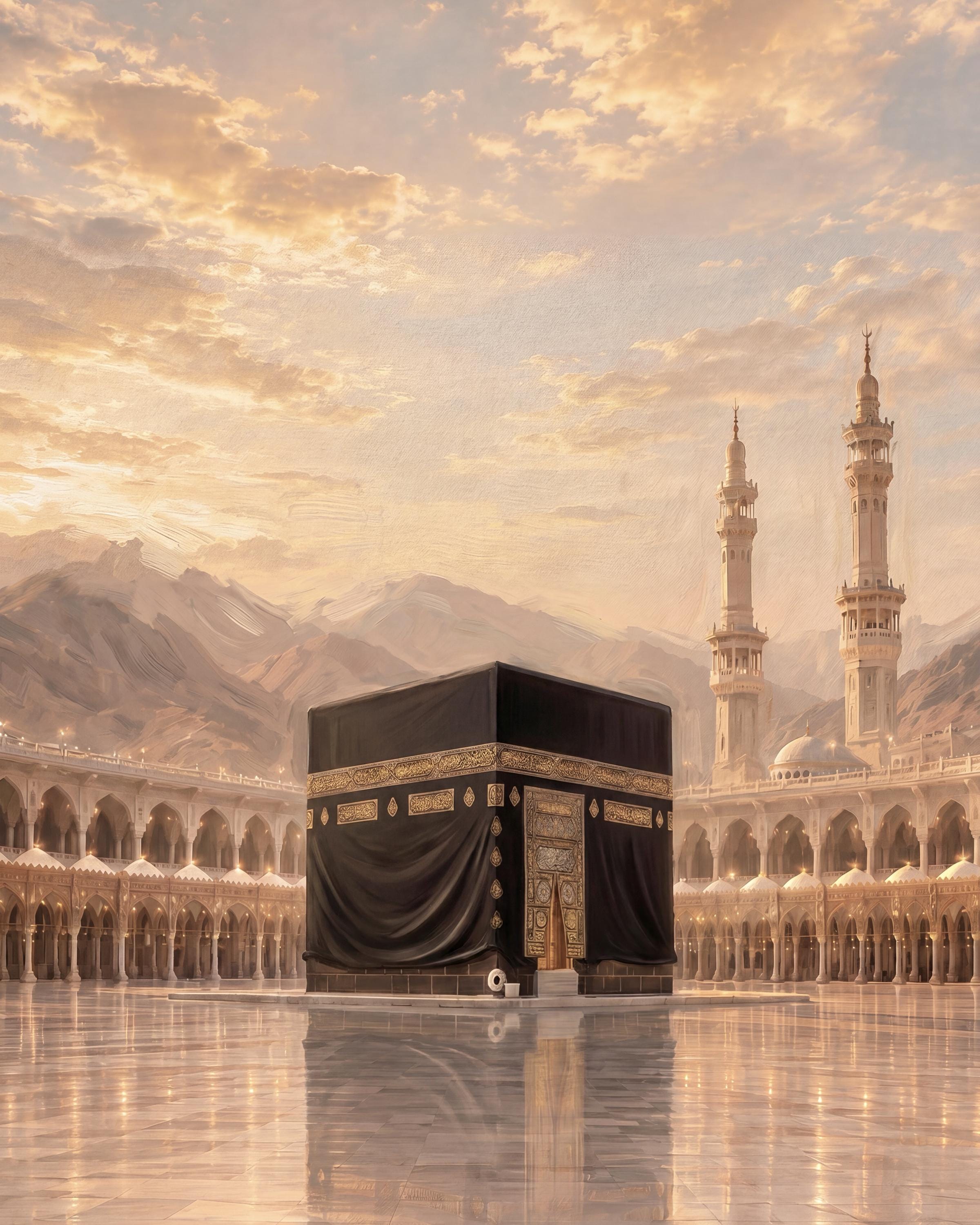 Kaaba Art Printable, Muslim Wall Decor, Golden Makkah, Islamic Prayer Room Decor (Digital Download) — image 4