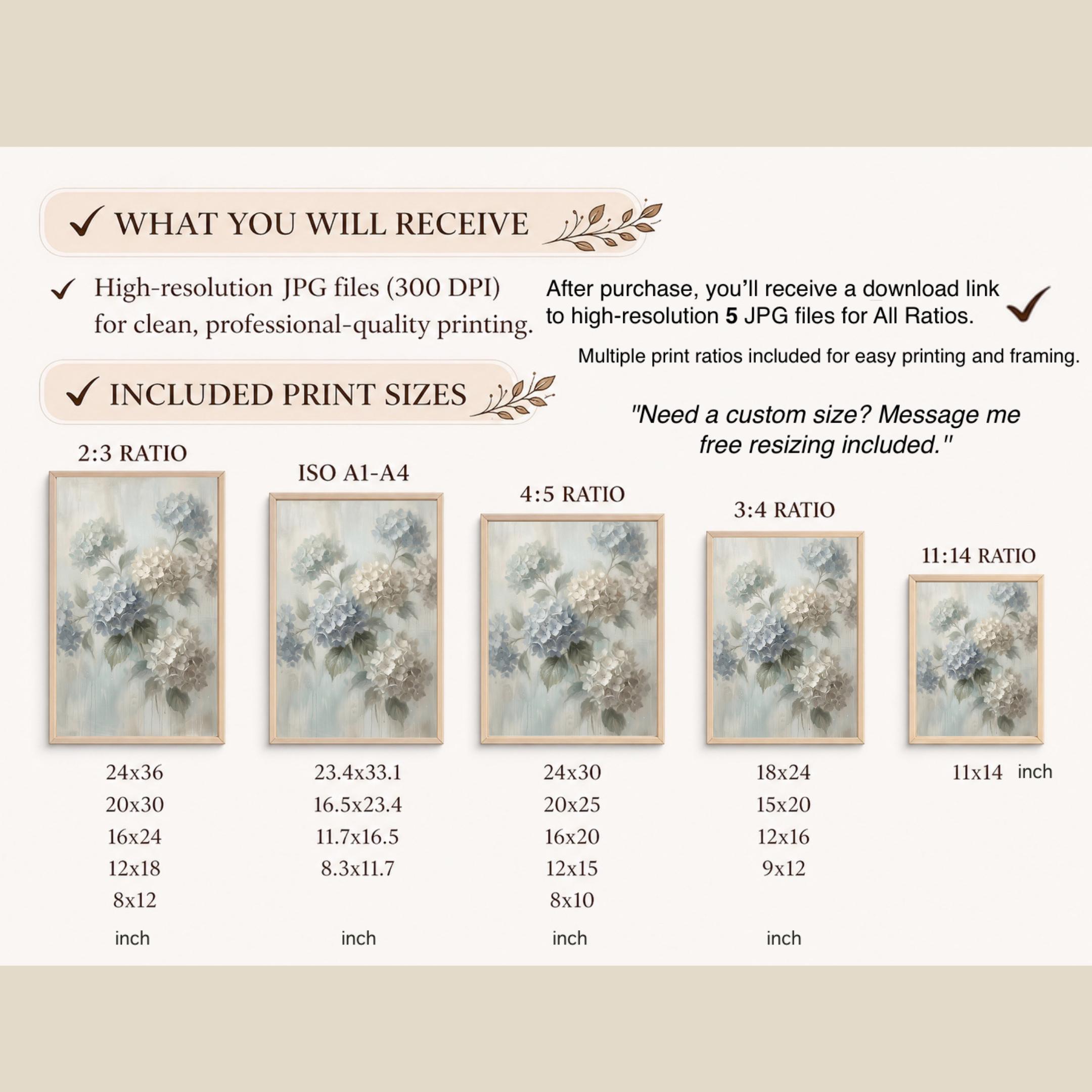 Moody Hydrangea Wall Art, White Floral Botanical Print, Dark Vintage Flower Decor (Digital Download) — image 9