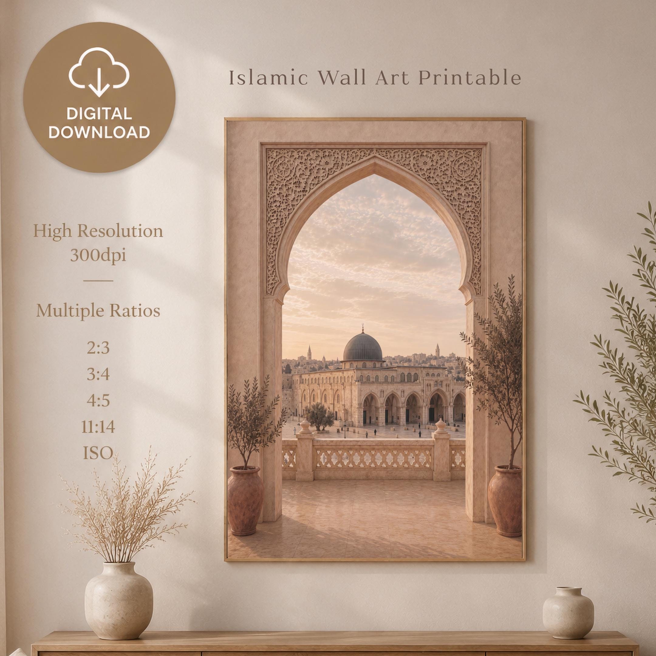 Al Aqsa-Inspired View through the Arch