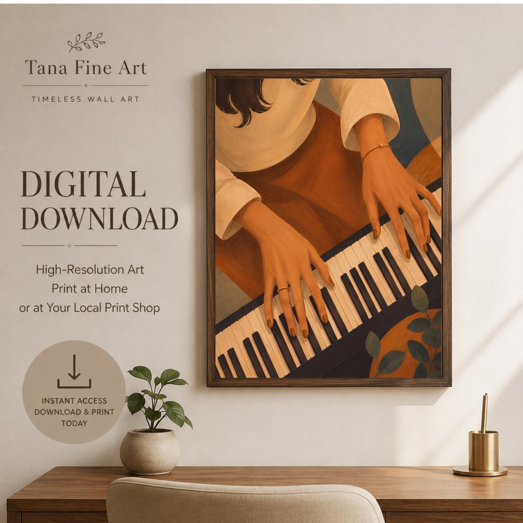 Music Wall Art Set of 3 Prints | Retro Piano Guitar Vinyl Record (Digital Download) — image 8
