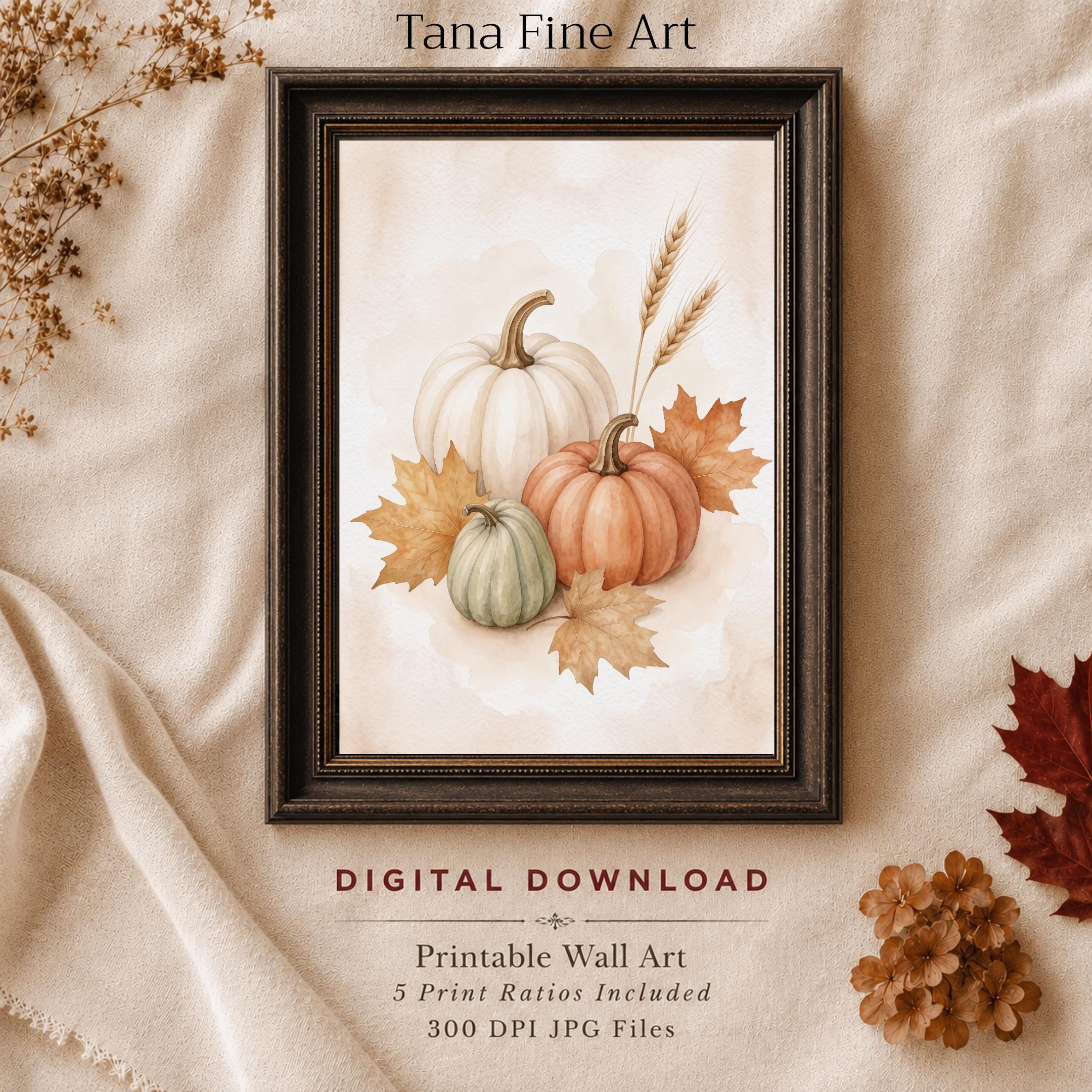 Pumpkin Printable Wall Art | Fall Harvest Botanical Print | Autumn Digital Download Decor — image 4