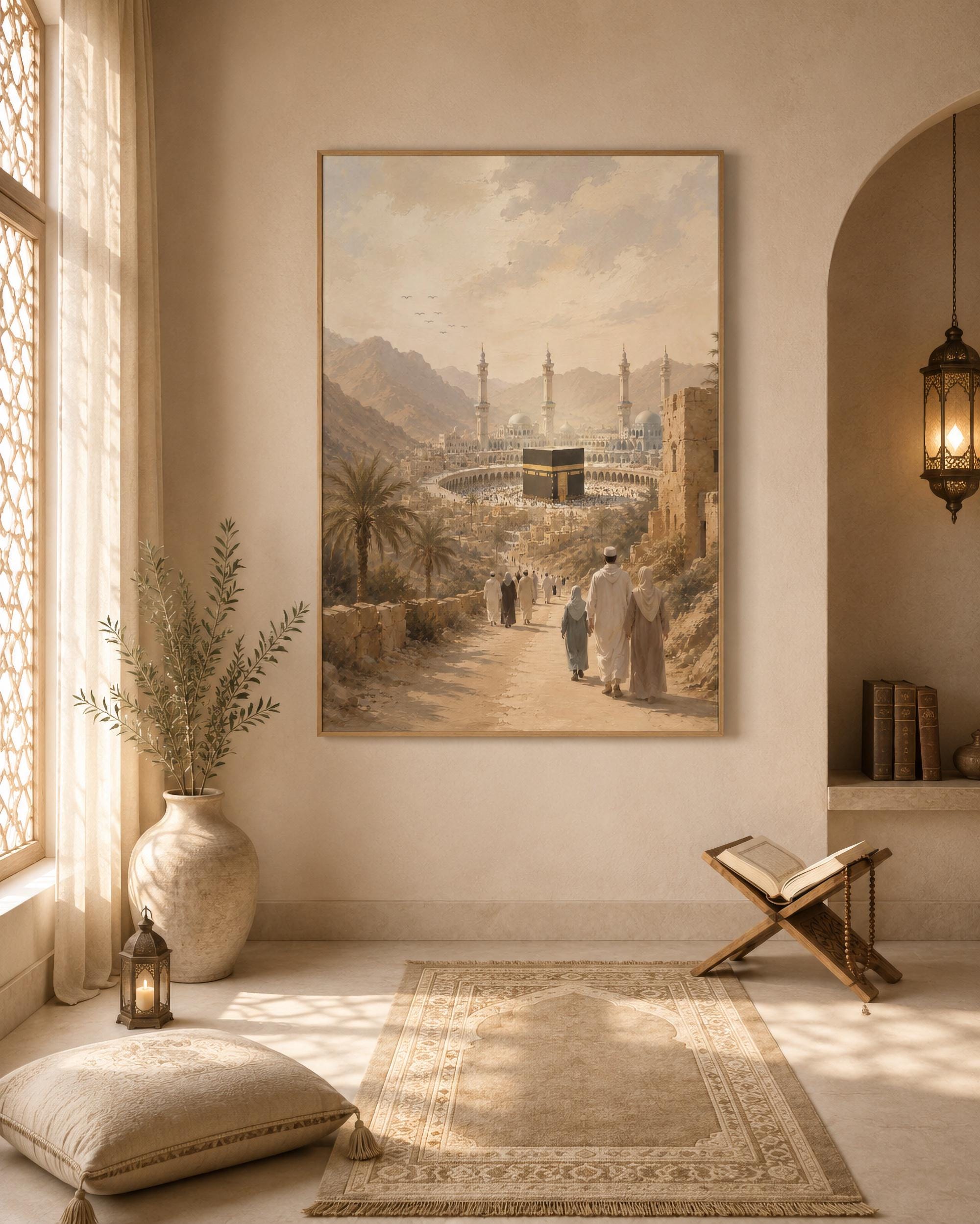 Kaaba Journey Islamic Wall Art Print, Hajj Pilgrimage Decor, Prayer Room Art (Digital Download) — image 3