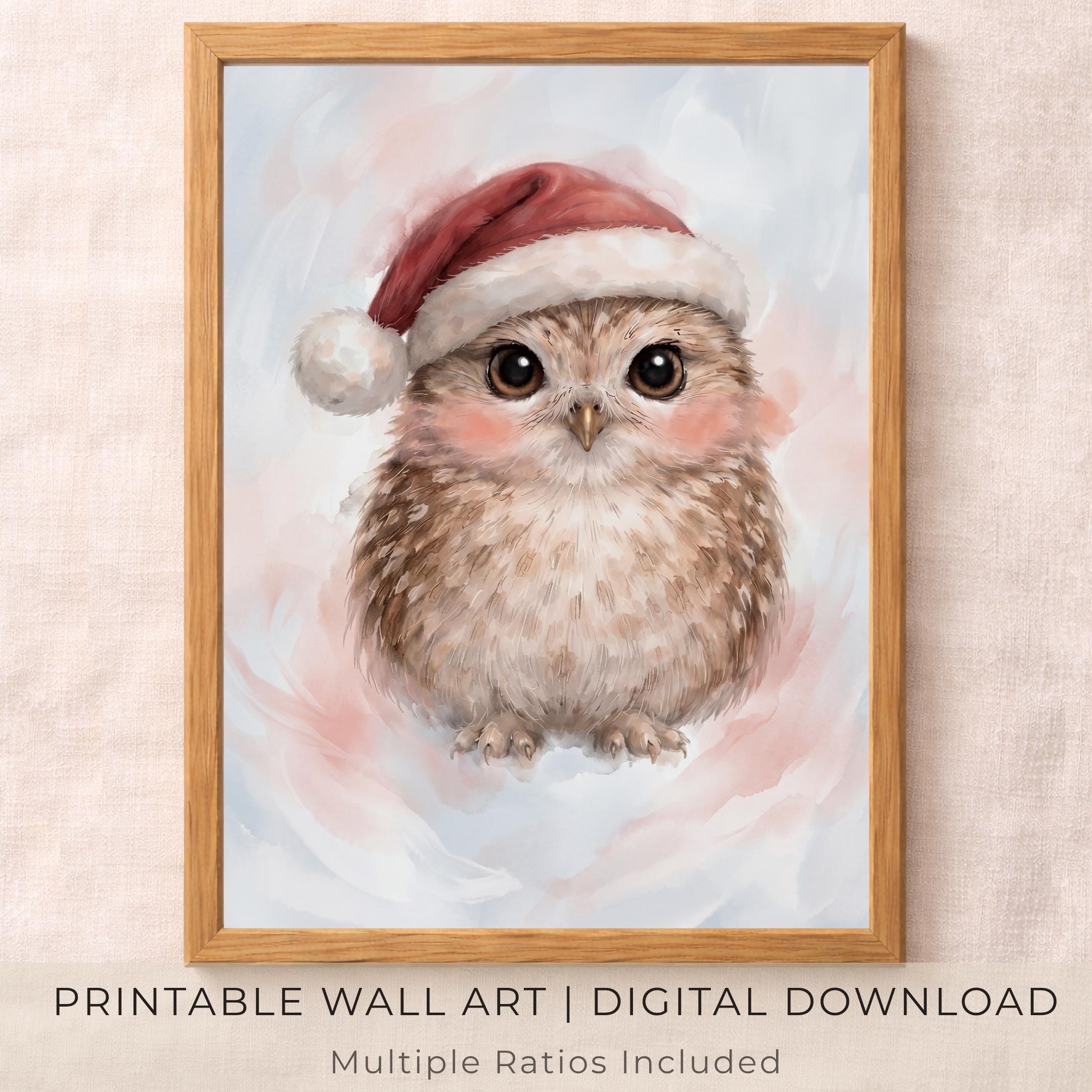 Little Christmas Owl in a Santa Hat — image 6