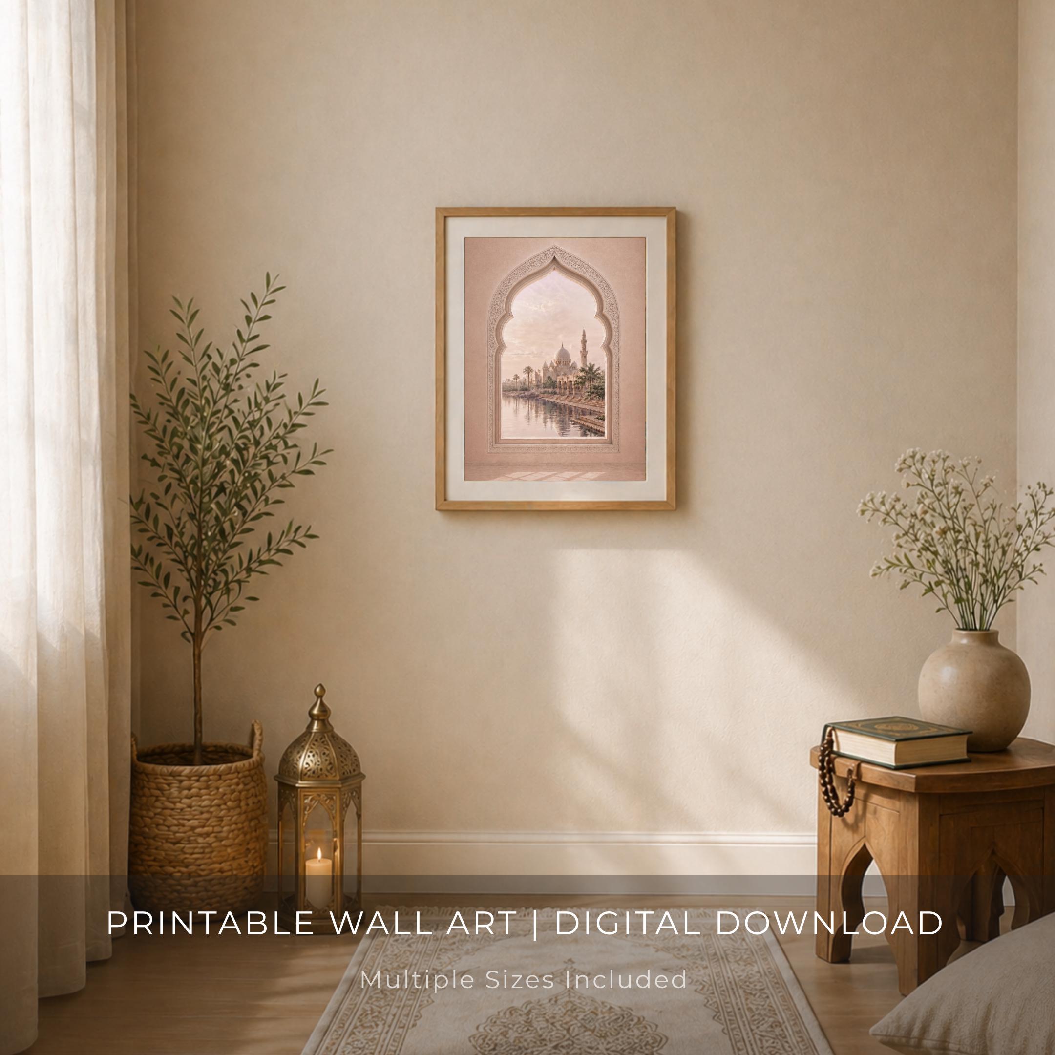 Mosque Reflections beyond a Blush Window — image 5