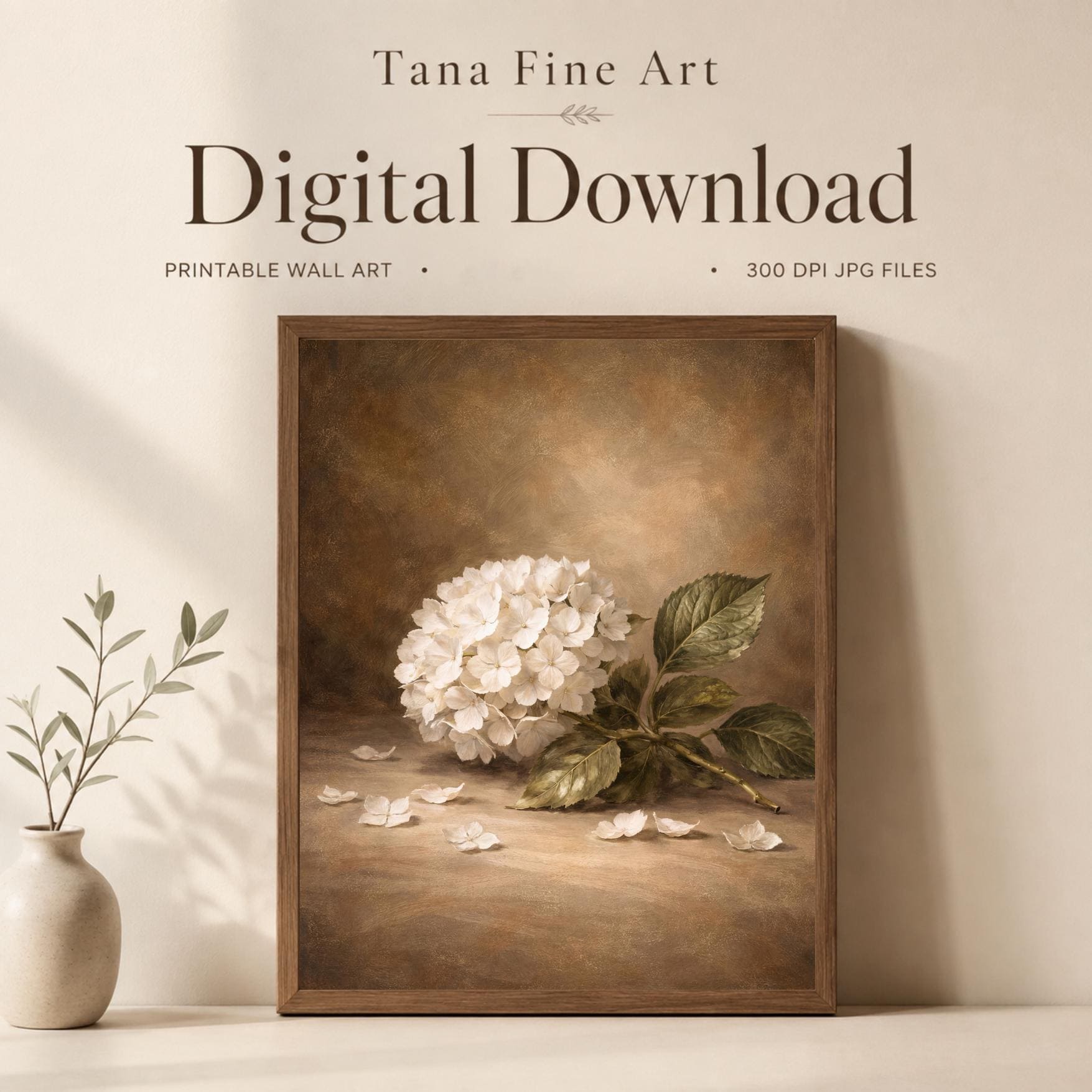 Vintage Hydrangea Gallery Wall Set of 9, Coastal Cottage Gallery Decor Prints (Digital Download) — image 6